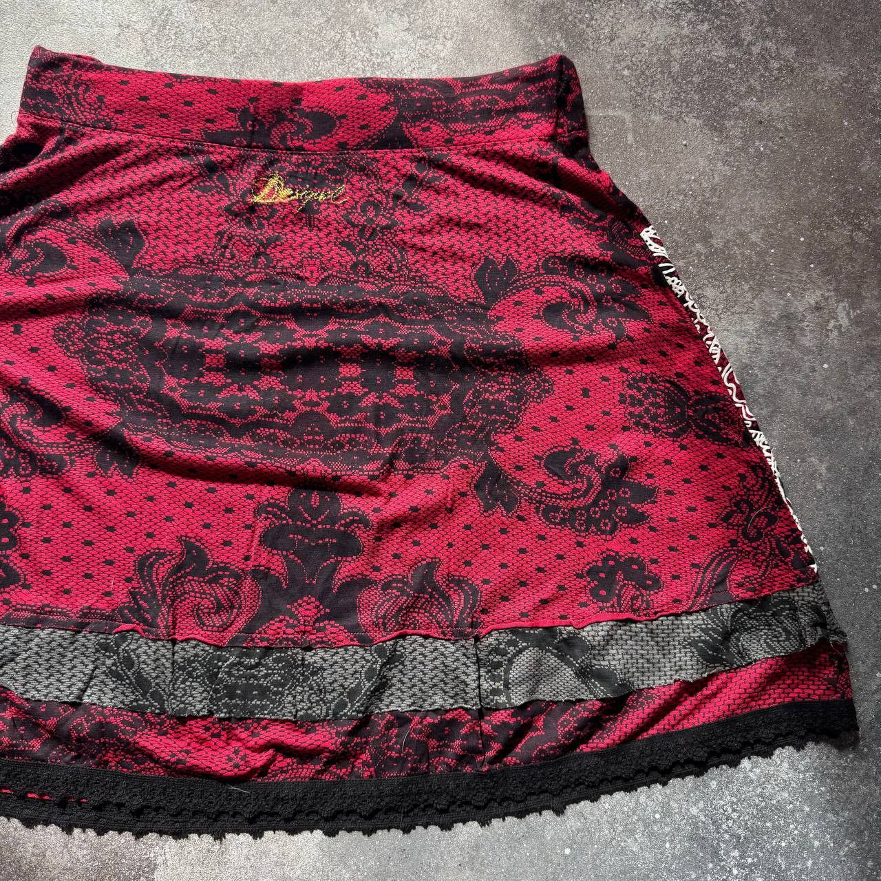 Desigual × Japanese Brand Y2K Desigual Vintage Avant Garde Floral Skirt Size 30" / US 8 / IT 44 - 7 Thumbnail
