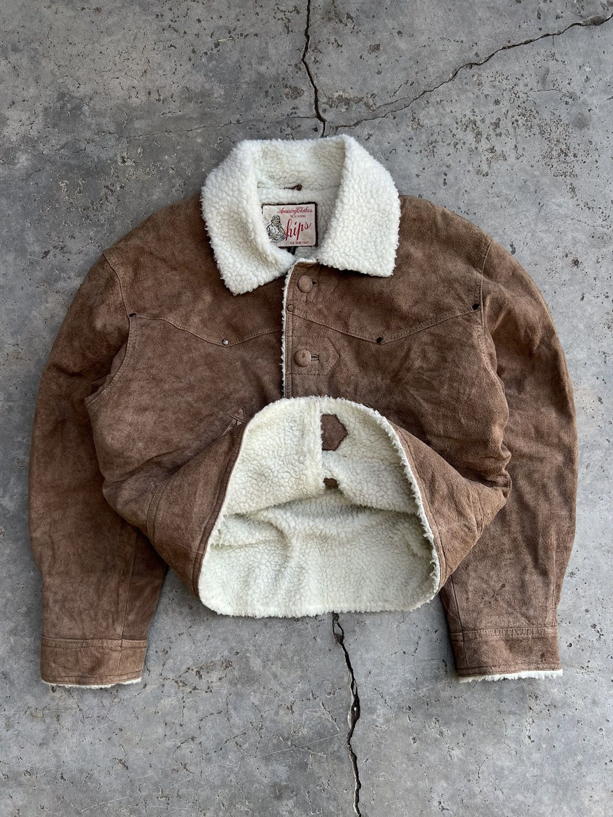 Genuine Leather Repro 50s Vintage Western Fur Leather Jacket Size US S / EU 44-46 / 1 - 6 Thumbnail