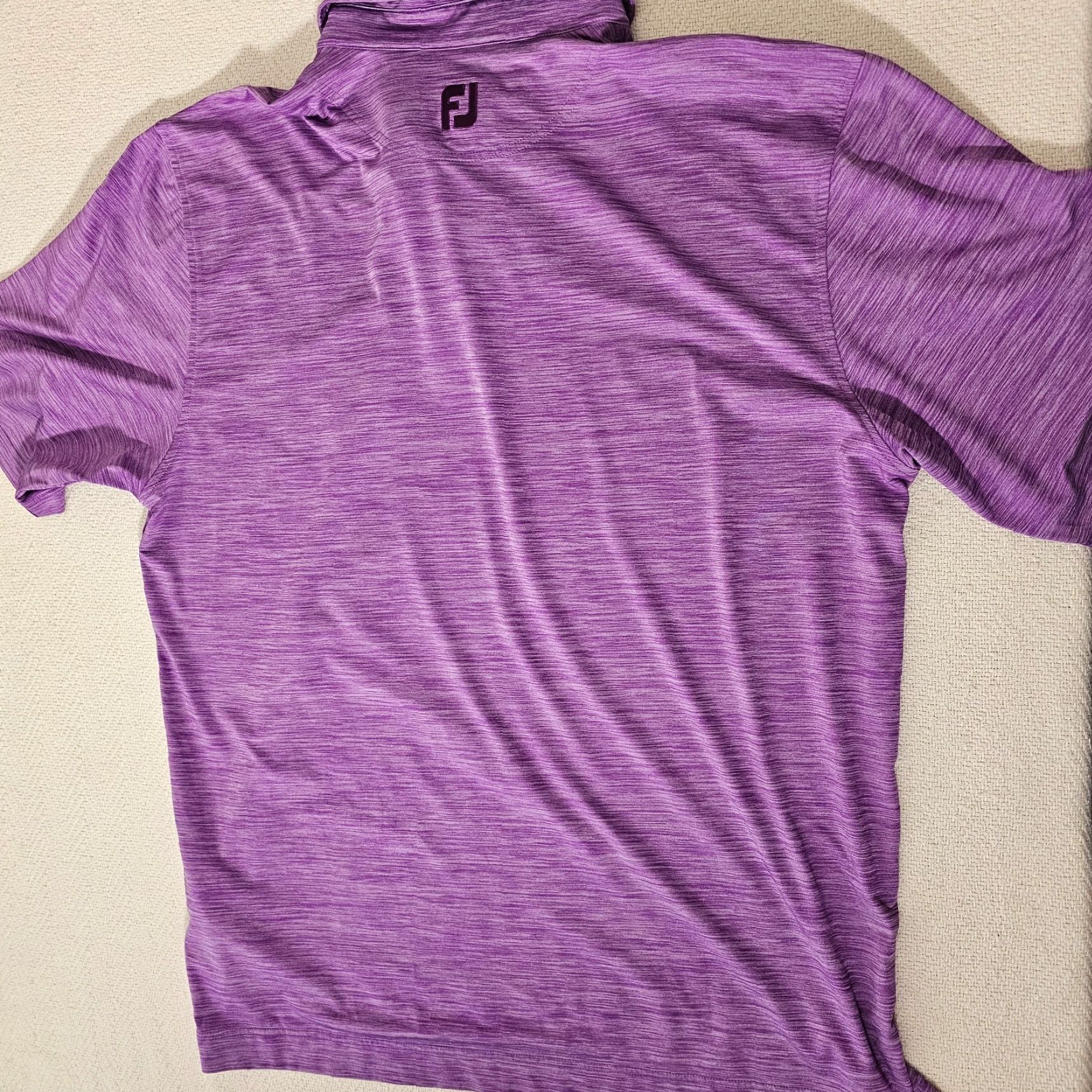 Footjoy FootJoy Polo Shirt Men XL Size Heather Purple Stretch Short Sleeve Golf Regular Fit Logo Embroidered Button Collared Pocket None Size US XL / EU 56 / 4 - 7 Thumbnail