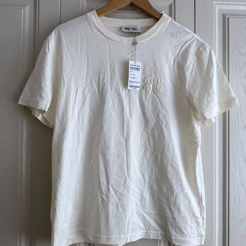 Miu Miu White Women's T-Shirt Size L 0089