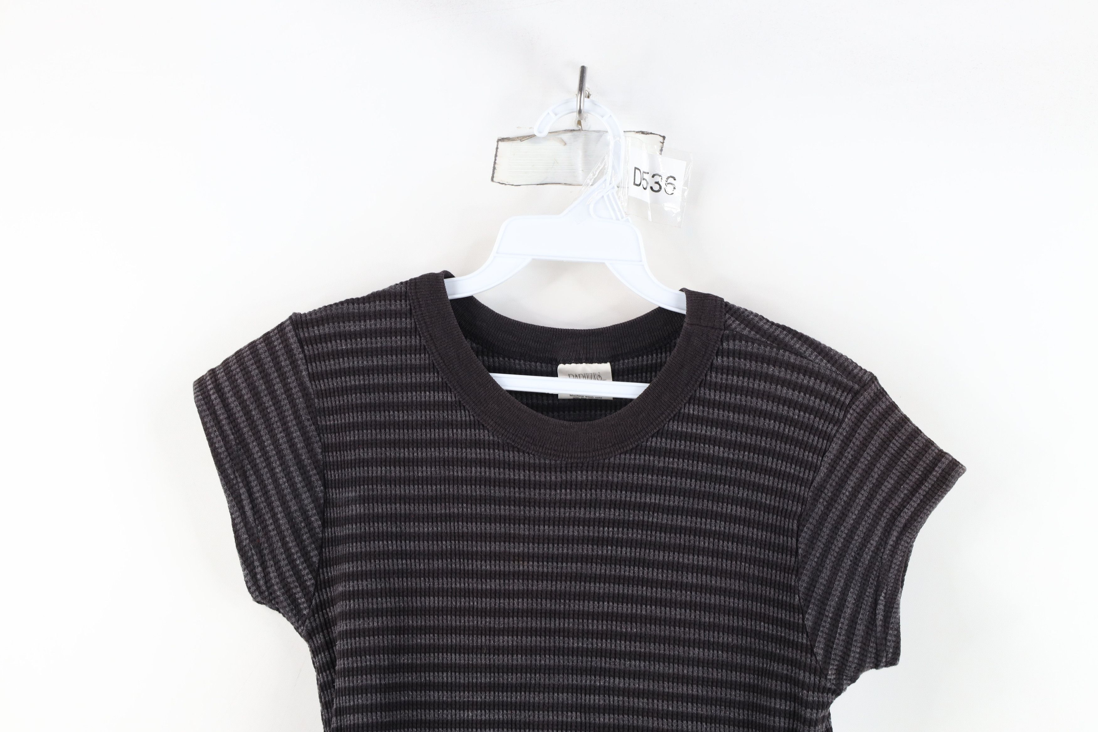 Vintage Vintage 90s Y2K Babydoll Thermal Waffle Knit T-Shirt USA Size M / US 6-8 / IT 42-44 - 2 Thumbnail