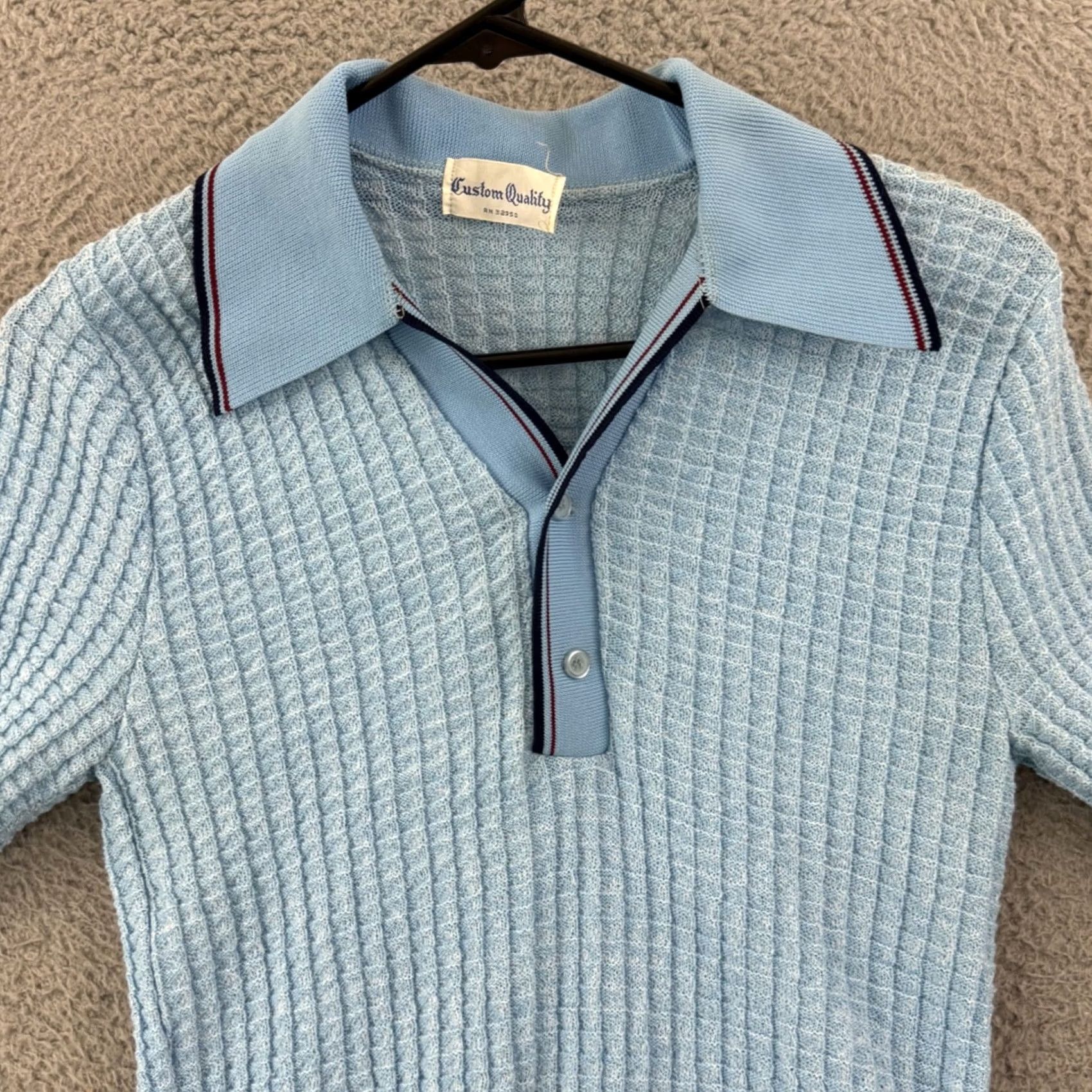 Vintage VINTAGE Custom Quality Shirt Womens Small Blue 60s Terry Cloth Button Size S / US 4 / IT 40 - 3 Thumbnail