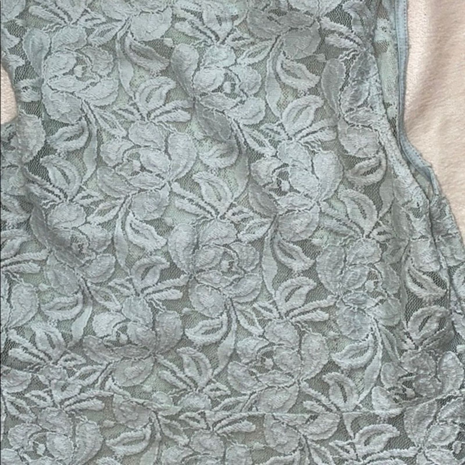 Free People Free People Sheer Mint Green Floral Lace Mini Dress | Sz M Size M / US 6-8 / IT 42-44 - 4 Thumbnail