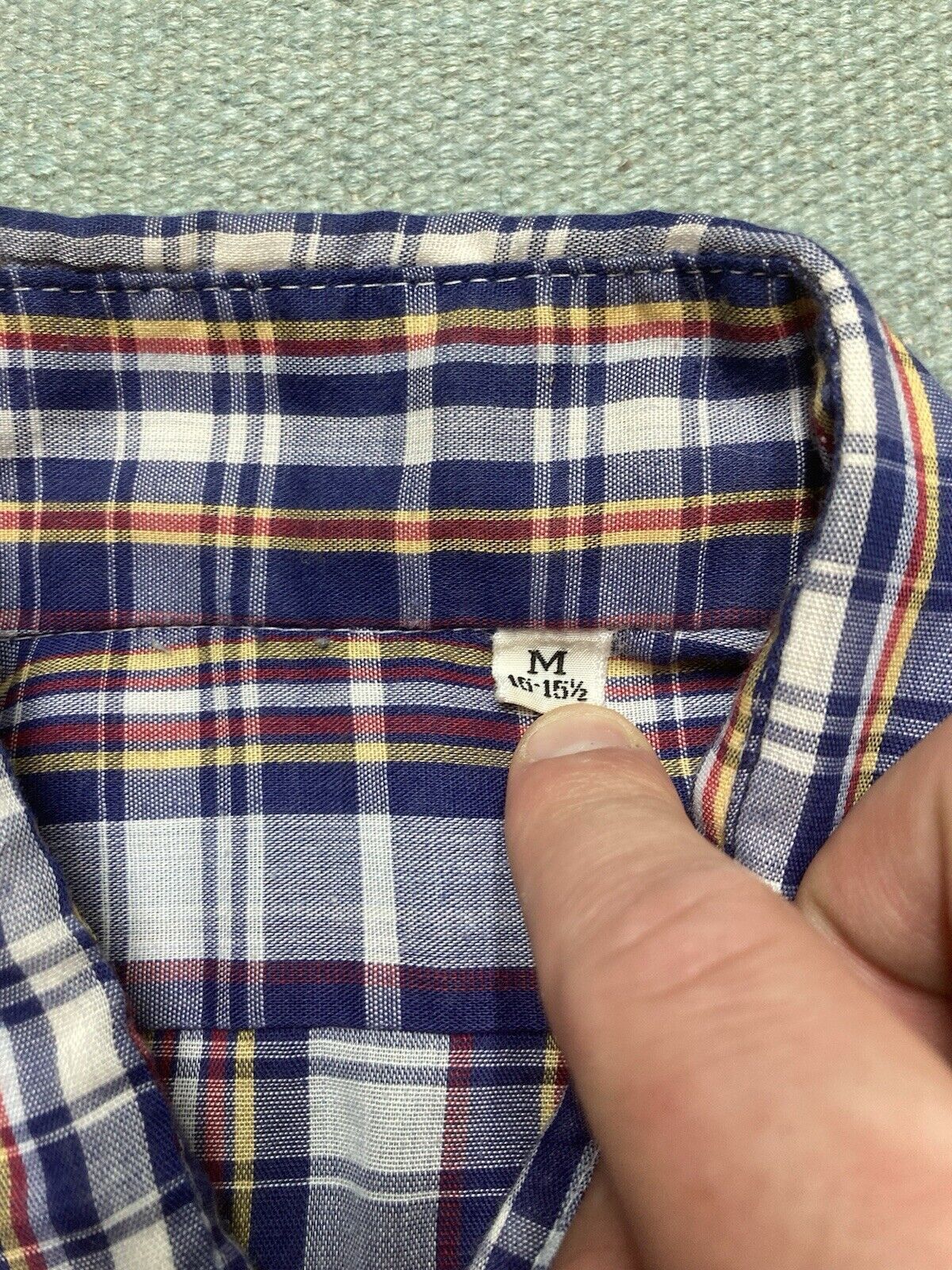 Vintage Vintage 70s button shirt plaid check lightweight medium Size US M / EU 48-50 / 2 - 5 Thumbnail