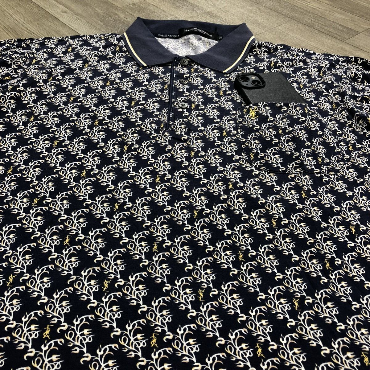 Yves Saint Laurent 1990s Yves Saint Laurent Pure Homme YSL Luxury Polo Shirt Size US M / EU 48-50 / 2 - 4 Thumbnail