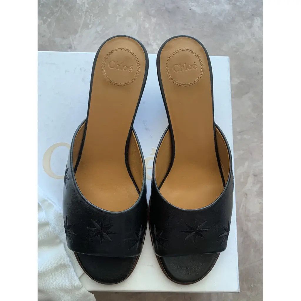Chloe o1loc1c0325 CHC23 Oli Mules in Black Size US 9 / IT 39 - 2 Thumbnail