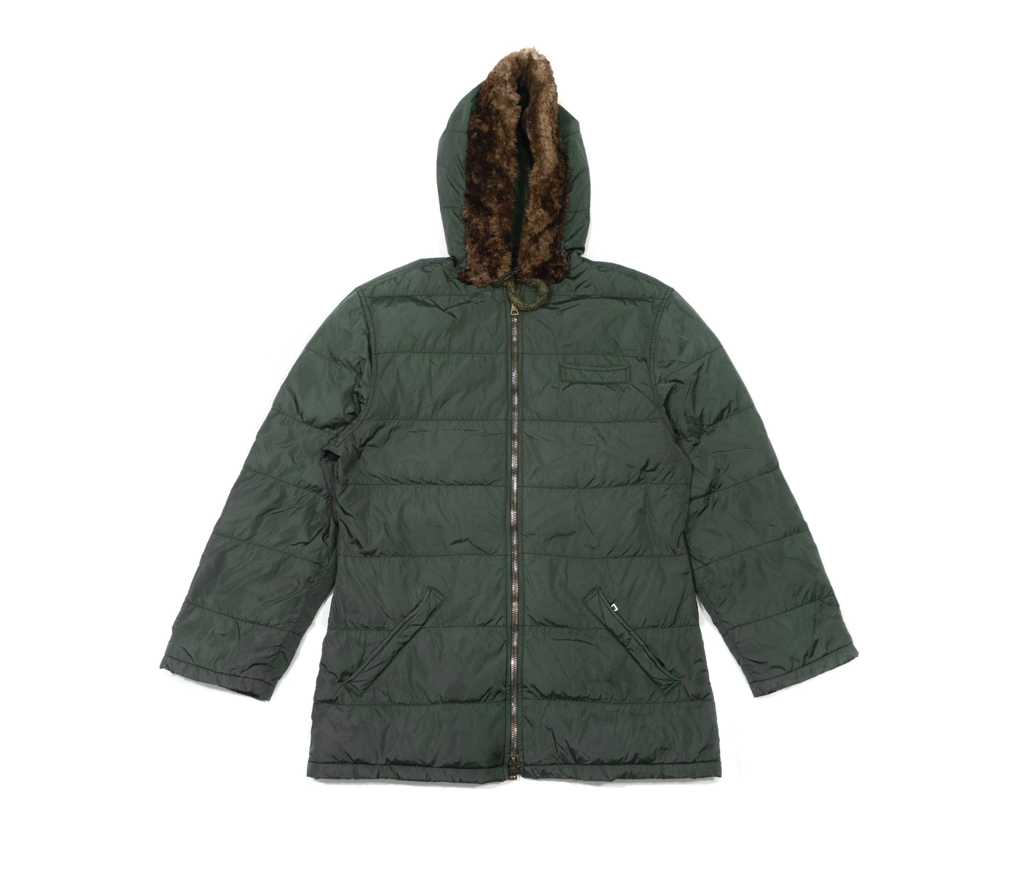 Prada 00s Quilted Nylon Down Beaver Fur Trim Parka Jacket Archive Size L / US 10 / IT 46 - 1 Thumbnail
