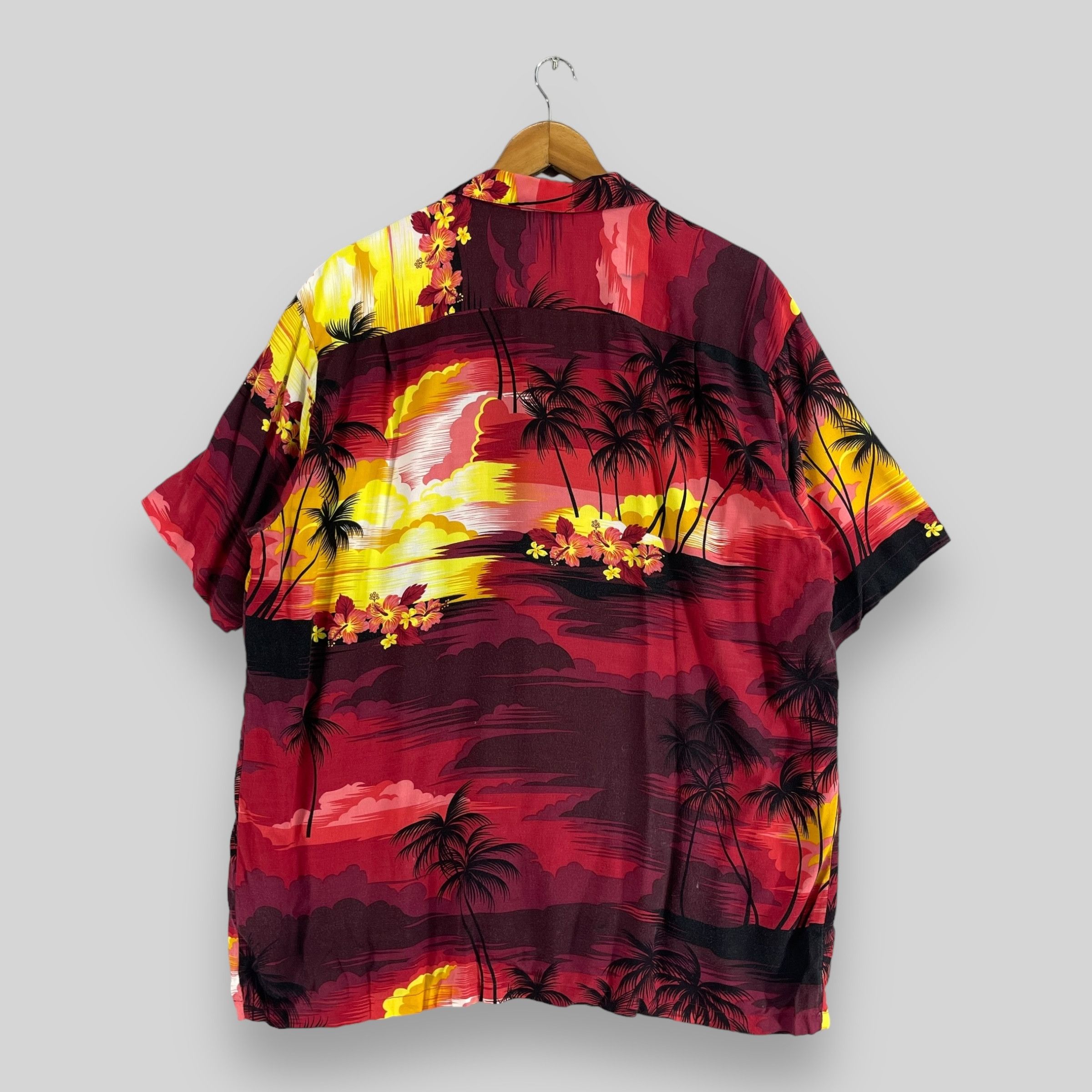 Japanese Brand × Vintage Vintage 90s Hawaiian Coconut Tree Aloha Beach Button Up Size US L / EU 52-54 / 3 - 8 Thumbnail