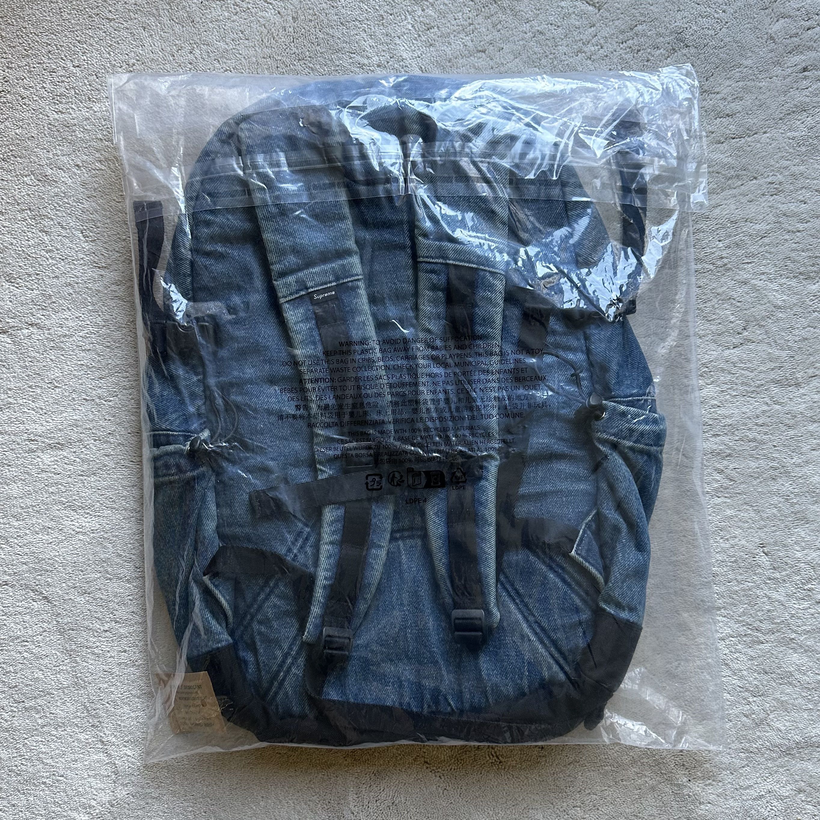 Supreme Denim Backpack ”Washed Indigo“ Denim Backpack - Shop - Supreme
