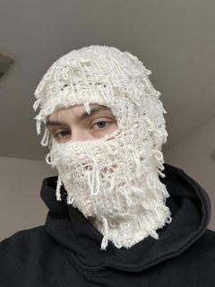 Designer Ski Mask Storm Knitted Distressed Camo Balaclava Ski Mask