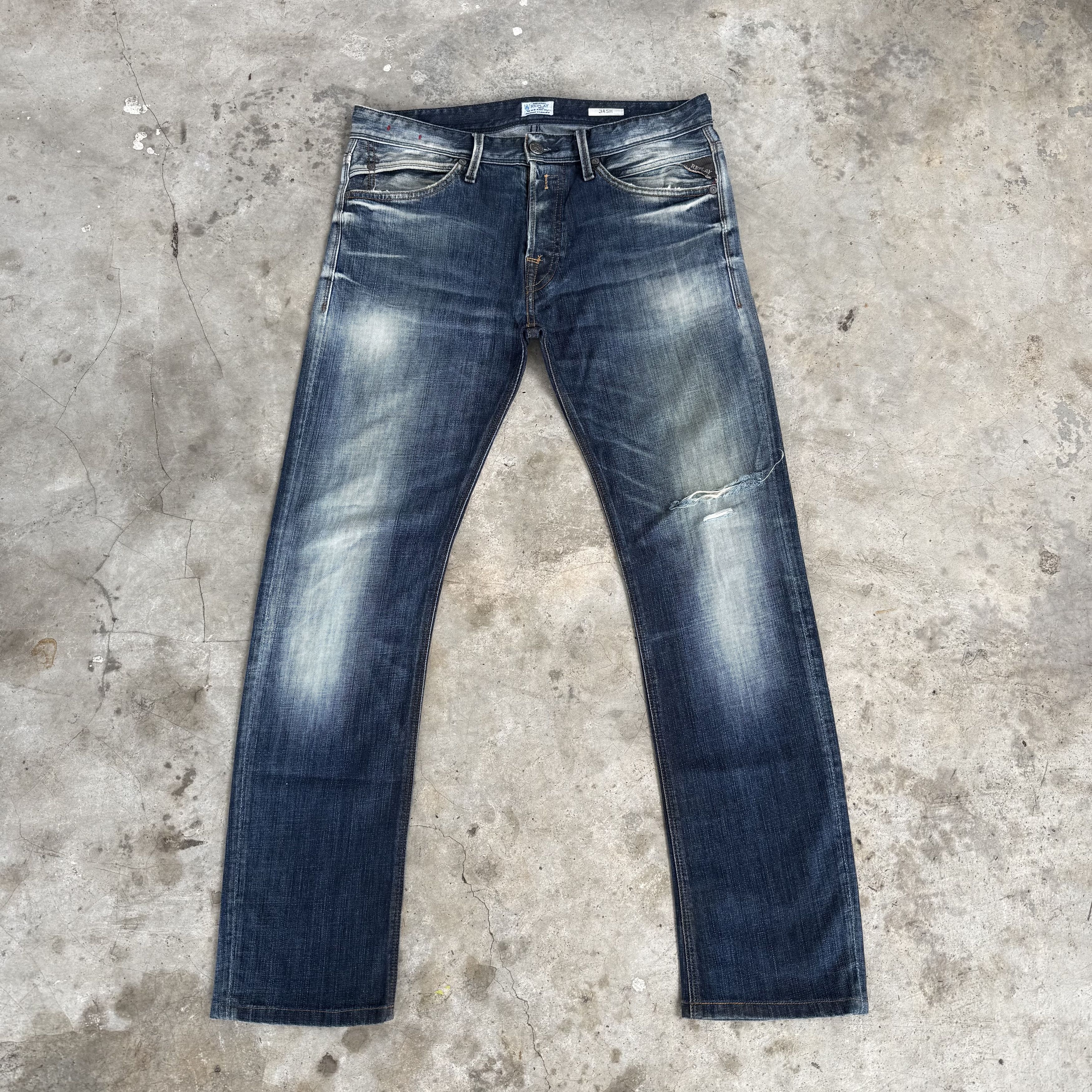 Replay W34 VINTAGE REPLAY FADED STONE WASH DENIM JEAN PANTS Size US 34 / EU 50 - 2 Thumbnail