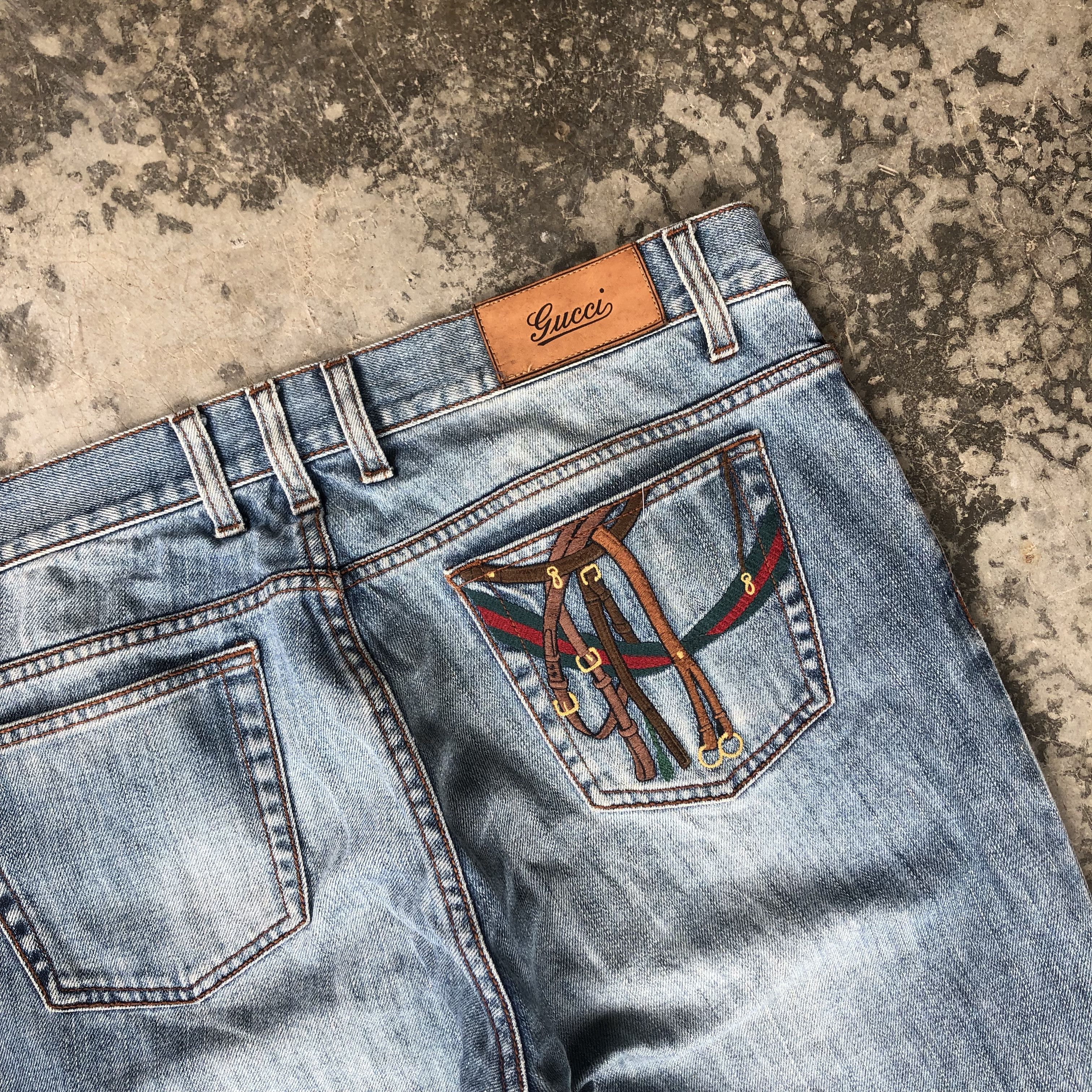 Gucci Gucci Embroided Logo Pocket Denim 🍒 Size US 36 / EU 52 - 3 Thumbnail
