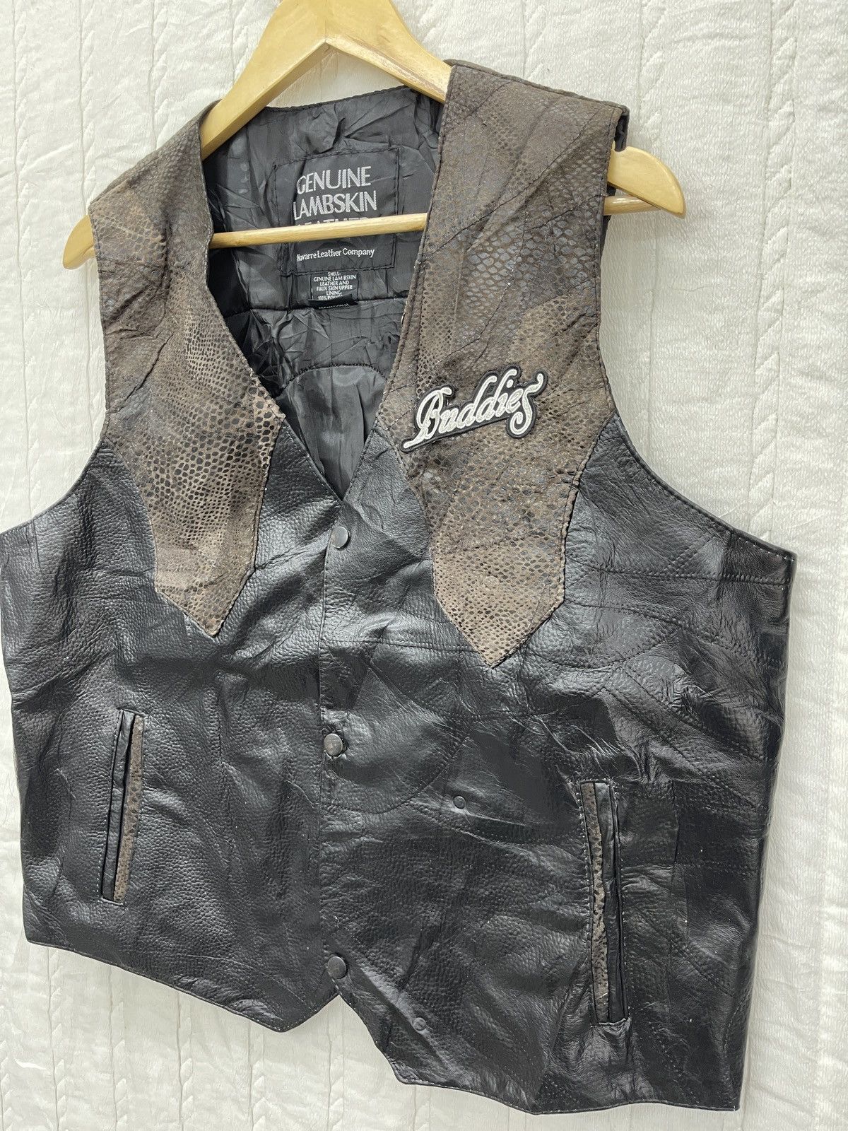 Japanese Brand ARCHIVE💥KANAGAWA BUDDIES HD RIDER CLUB LEATHER VEST JACKET Size US L / EU 52-54 / 3 - 6 Thumbnail