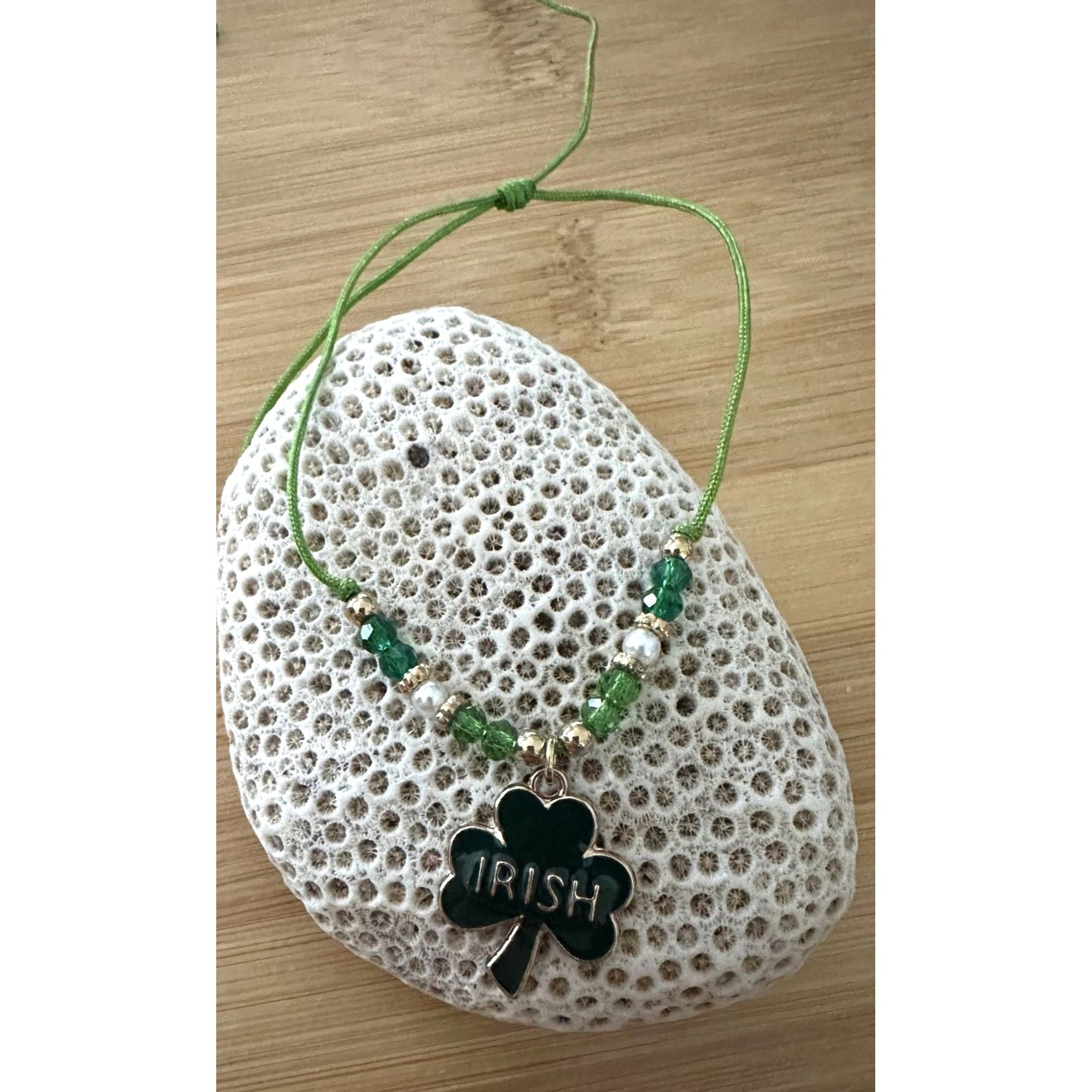 Handmade St Patricks Day Shamrock Knotted String Beaded Bracelet Ankl Size ONE SIZE - 2 Thumbnail