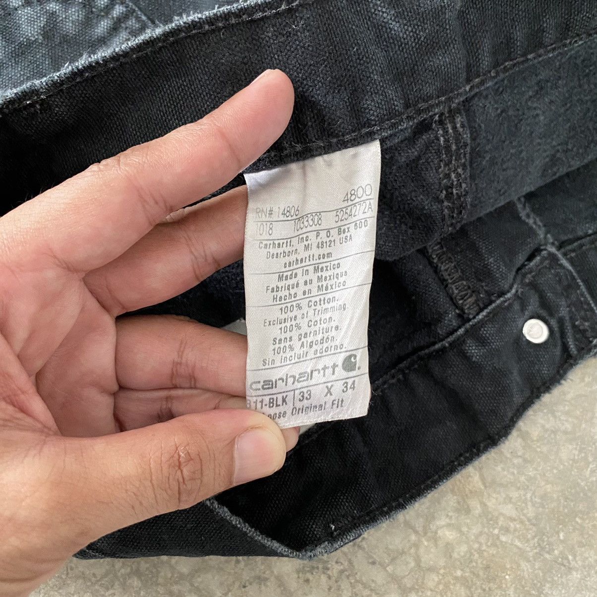 Carhartt Vintage Carhartt Faded Black Ripped Carpenter Work Pants Size US 32 / EU 48 - 22 Thumbnail