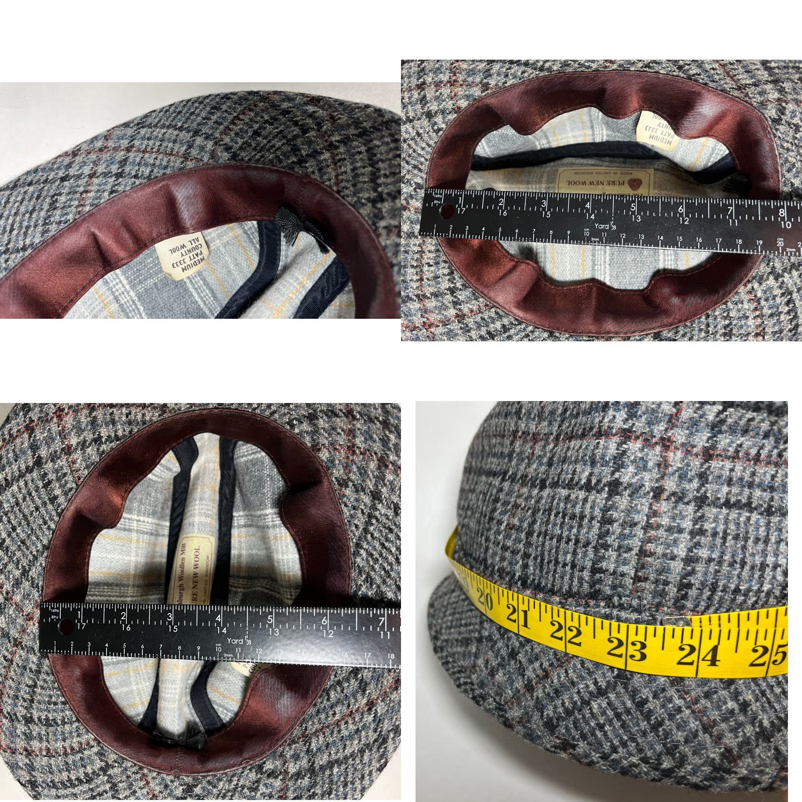 Vintage VINTAGE The Edinburgh Woollen Mill Men'S Wool Fedora Hat Plaid Made in UK Sz Medium Size ONE SIZE - 11 Thumbnail