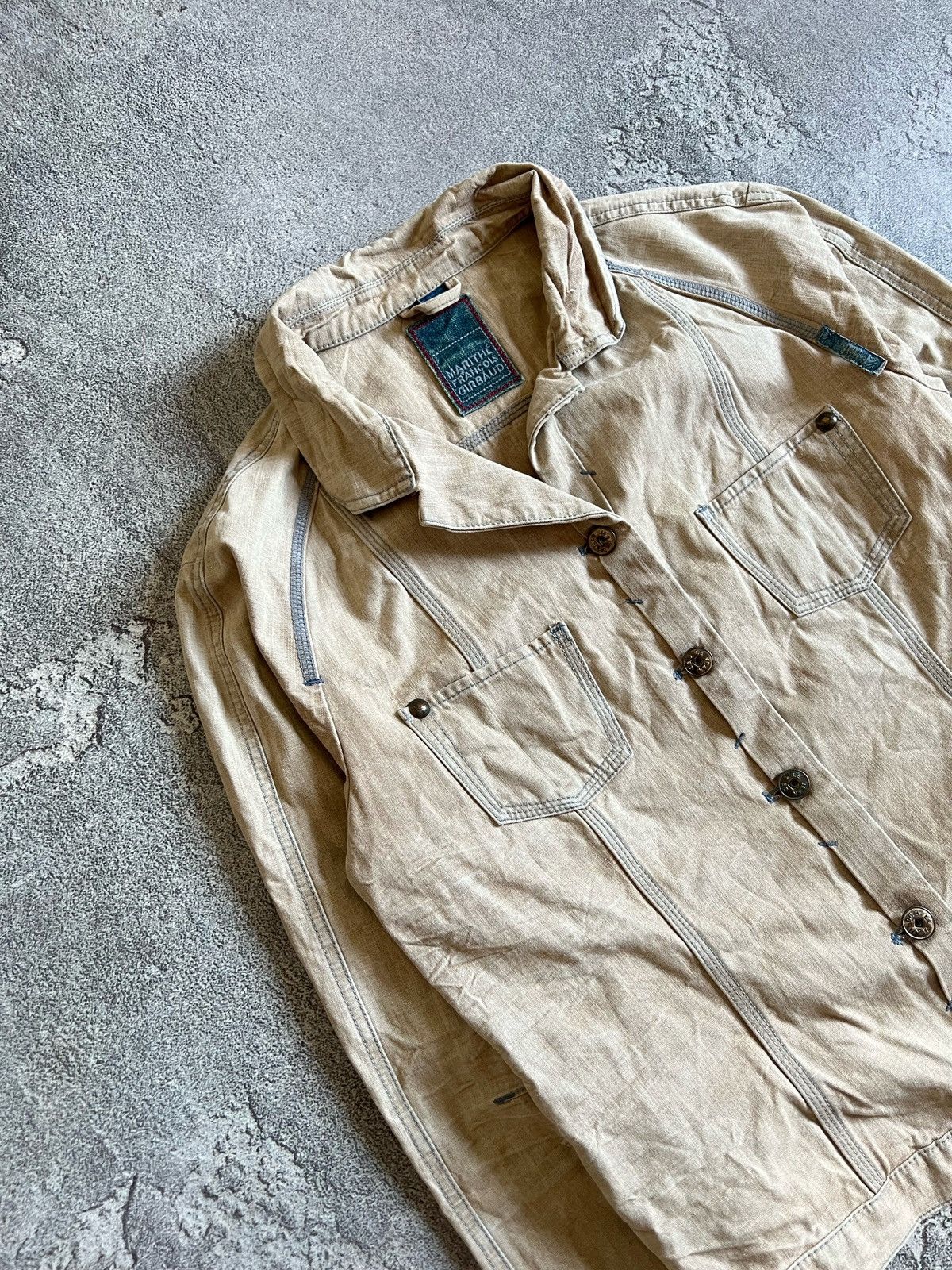 Marithe + Francois Girbaud × Vintage Marithe + Francois Girbaud Button Denim Jacket Blazer IT 46 Size L / US 10 / IT 46 - 2 Thumbnail