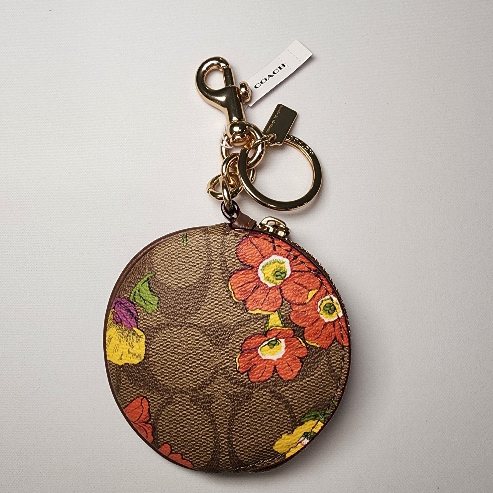 Coach Coach CR501 Circular Coin Pouch Signature Canvas Floral Size ONE SIZE - 4 Thumbnail