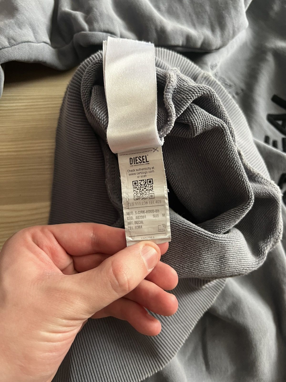 Diesel Crazy Distressed Diesel Gray Hoodie Big Logo Y2K Size US M / EU 48-50 / 2 - 15 Thumbnail