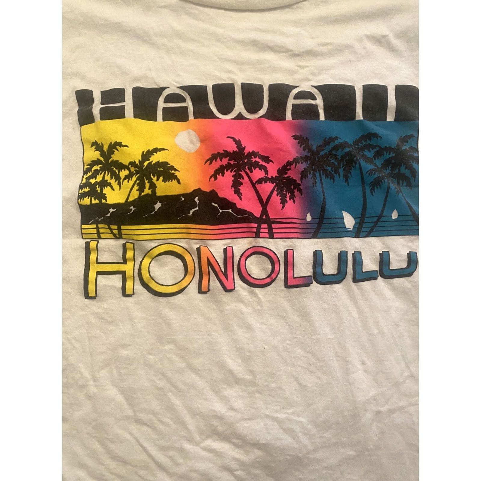 Vintage VINTAGE Honolulu Hawaii Single Stitch White T-Shirt LG Mens L Short Sleeve 90s USA Stitch Size US L / EU 52-54 / 3 - 2 Thumbnail