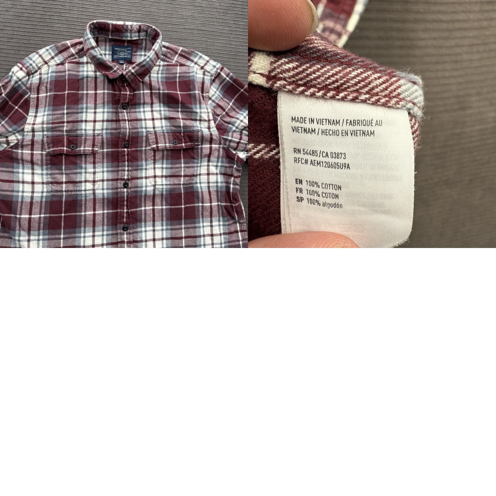American Eagle Outfitters VINTAGE: No — American Eagle Outfitters Shirt Men XL Plaid Button-Up Cotton Long Sleeve Outdoor Fall Winter Size US XL / EU 56 / 4 - 8 Thumbnail