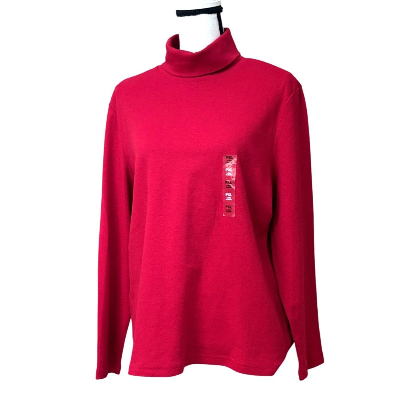 Other Karen Scott Sport Cotton Turtleneck Sweatshirt, Red, PXL Size ONE SIZE - 1 Thumbnail