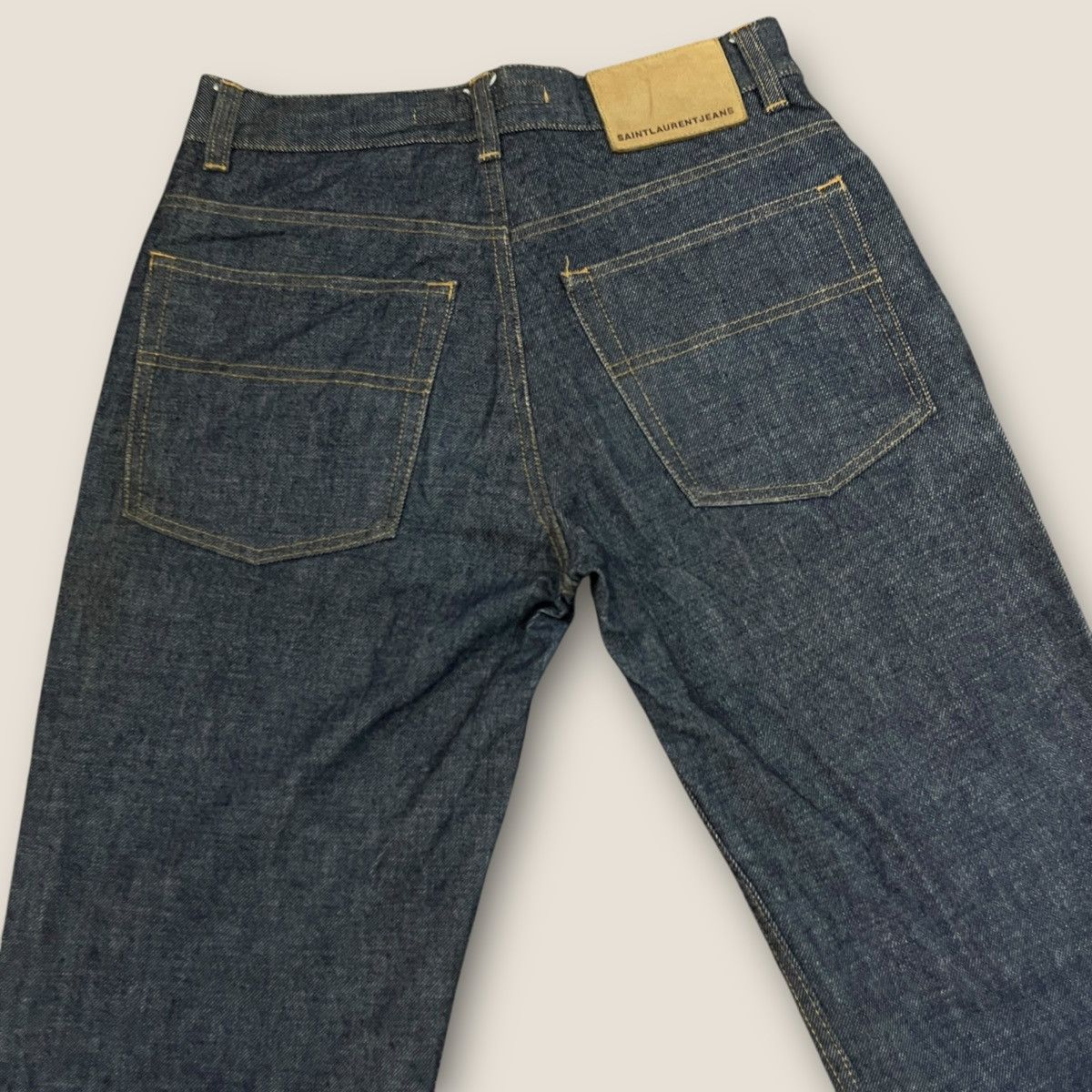 Saint Laurent Paris Vintage Saint Lauren Raw Denim Jeans Slim Straight Cut Size US 29 - 4 Thumbnail