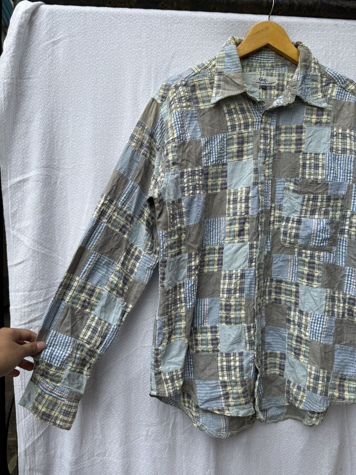 Hysteric Glamour Guy japanese patchwork button shirt Size US L / EU 52-54 / 3 - 5 Thumbnail