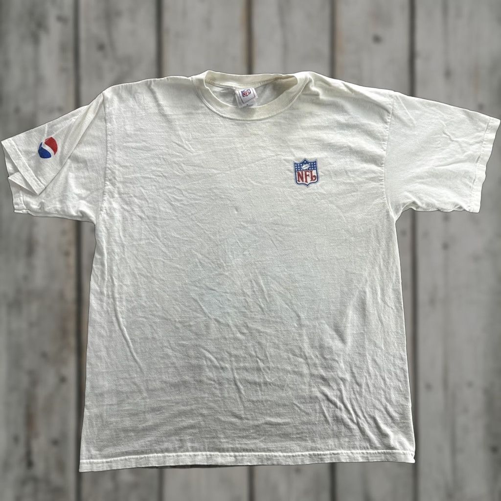 NFL VINTAGE NFL T-Shirt Mens XL Short Sleeve White Cotton Football 90s Pepsi Promo Logo Sports Mens Size US XL / EU 56 / 4 - 1 Thumbnail