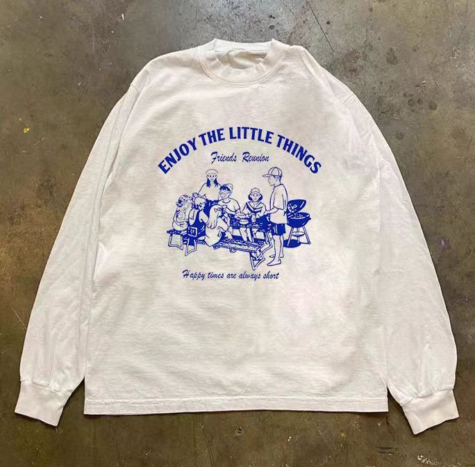 Japanese Brand Street fashion party printed cotton long-sleeved t-shirt Size US L / EU 52-54 / 3 - 1 Thumbnail
