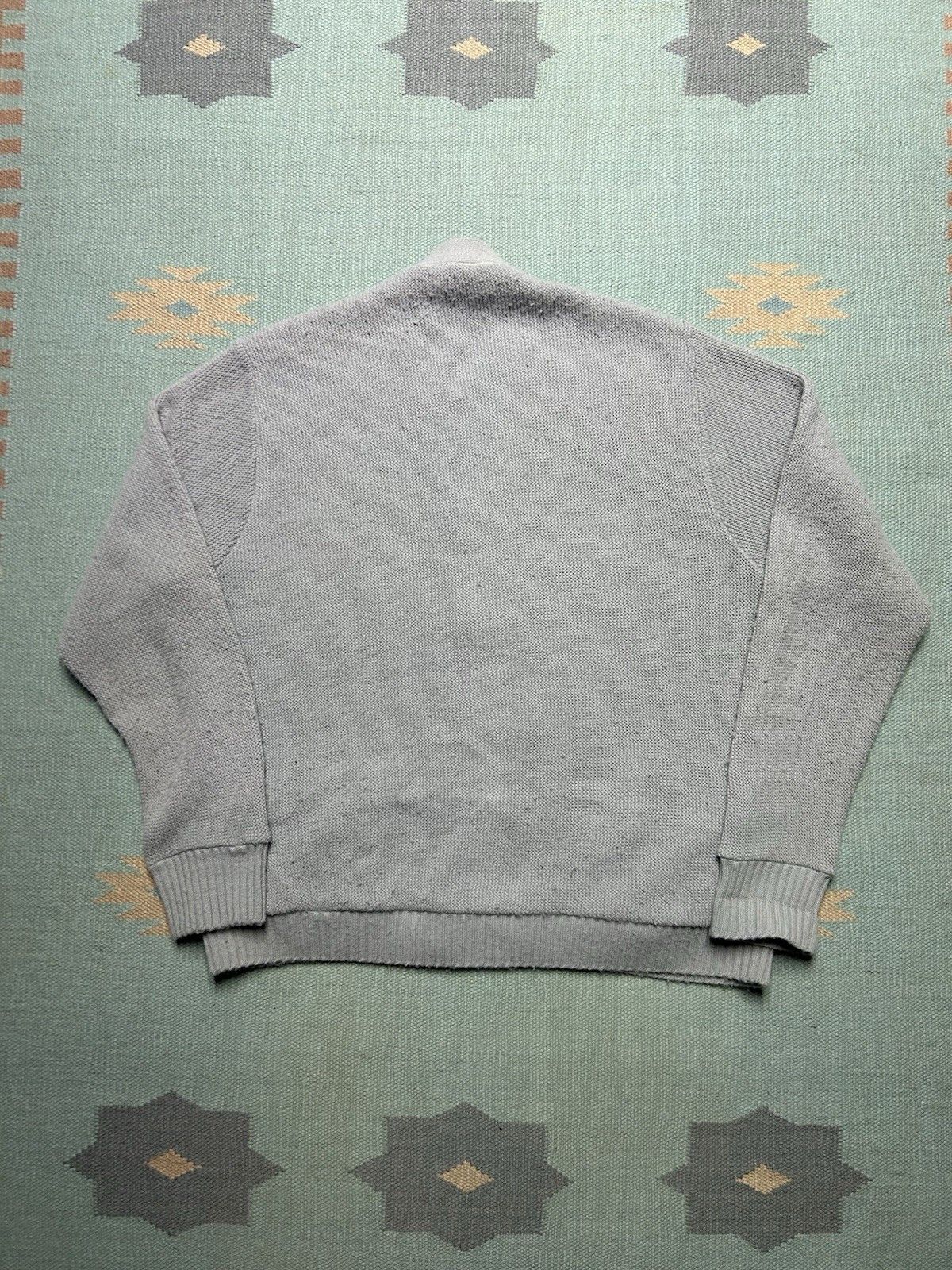 Vintage 70s knit cardigan sweater wool blend windowpane AS IS Large Size US L / EU 52-54 / 3 - 7 Thumbnail