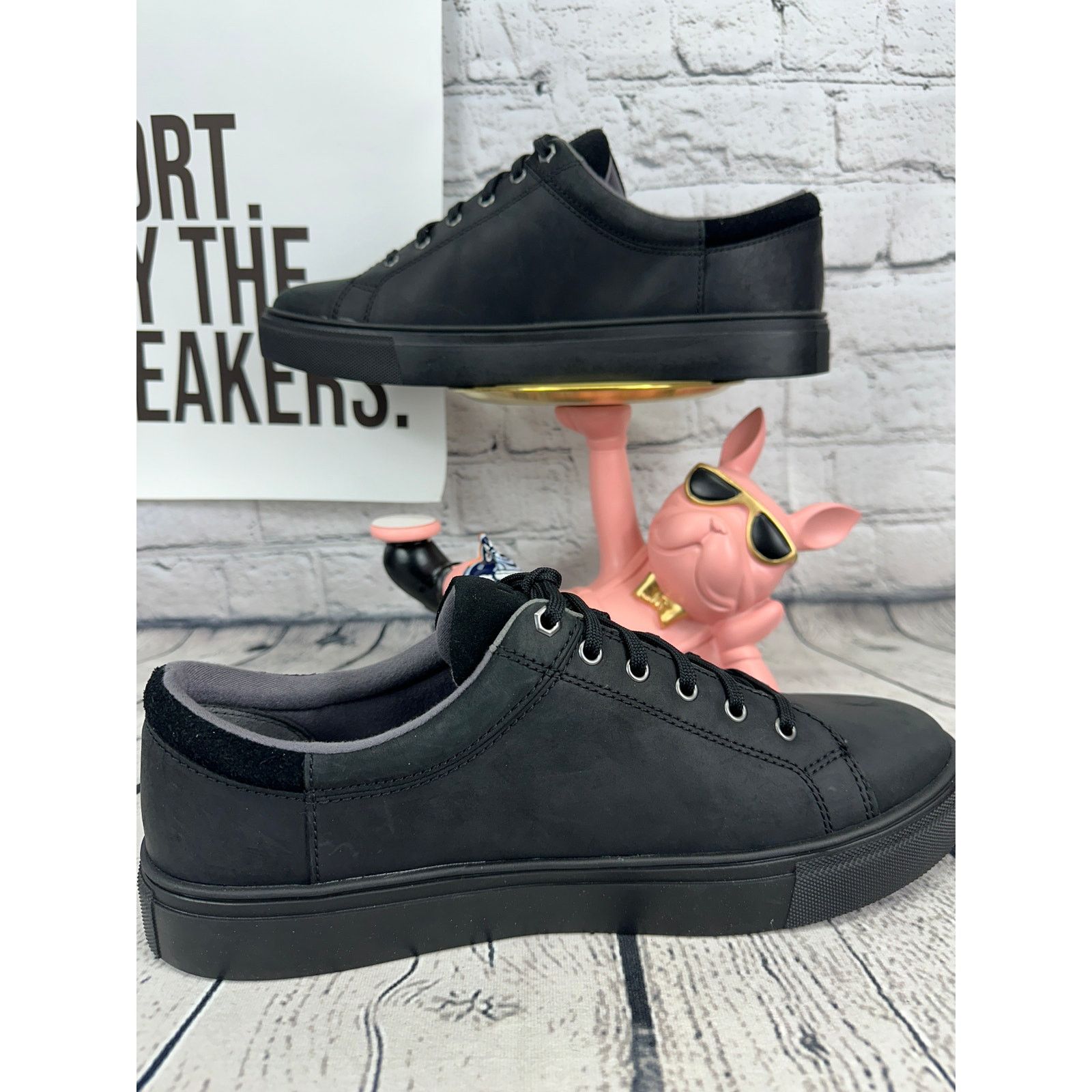 Ugg Ugg Baysider Sneaker Mens 11 Black Waterproof Leather Shoes Size US 11 / EU 44 - 6 Thumbnail