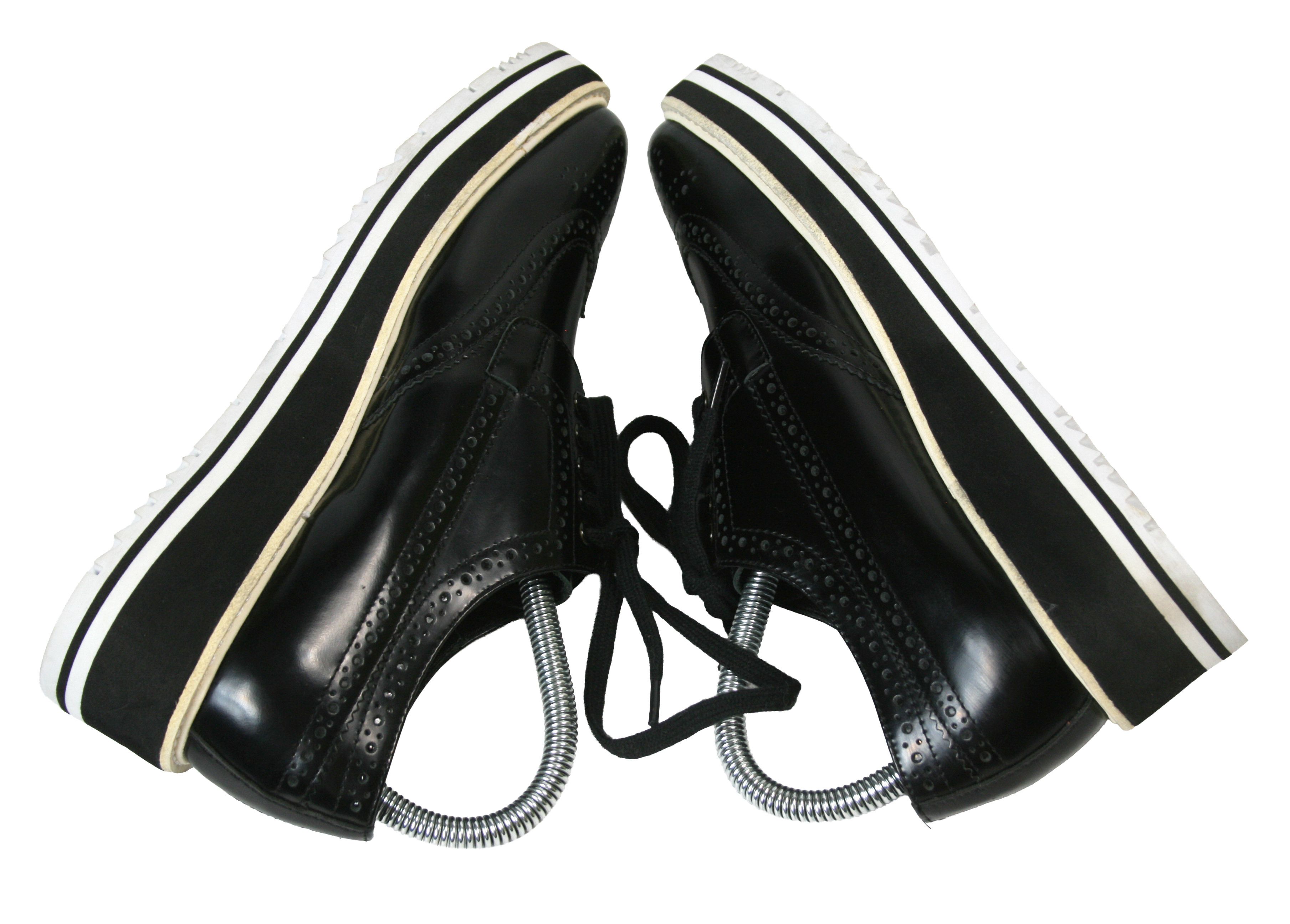 Prada Wingtip Brogue Platform Patent Leather Derby Size US 7 / IT 37 - 9 Thumbnail