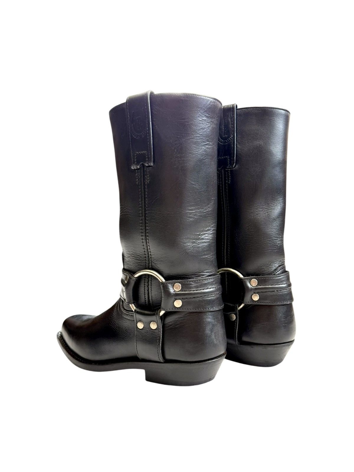 Genuine Leather Vintage Black Biker boots Western Harley Sendra style Size US 6 / IT 36 - 3 Thumbnail
