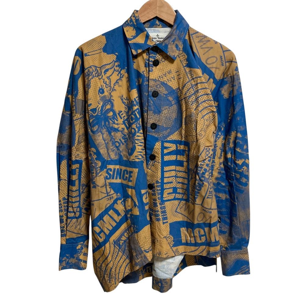 Vivienne Westwood Vivienne Westwood Vivienne Westwood Anglomania Graphic Print Cotton Asymmetry Shirt Textile Tops 15-01-891001 DUTY FREE for USA Size ONE SIZE - 1 Thumbnail