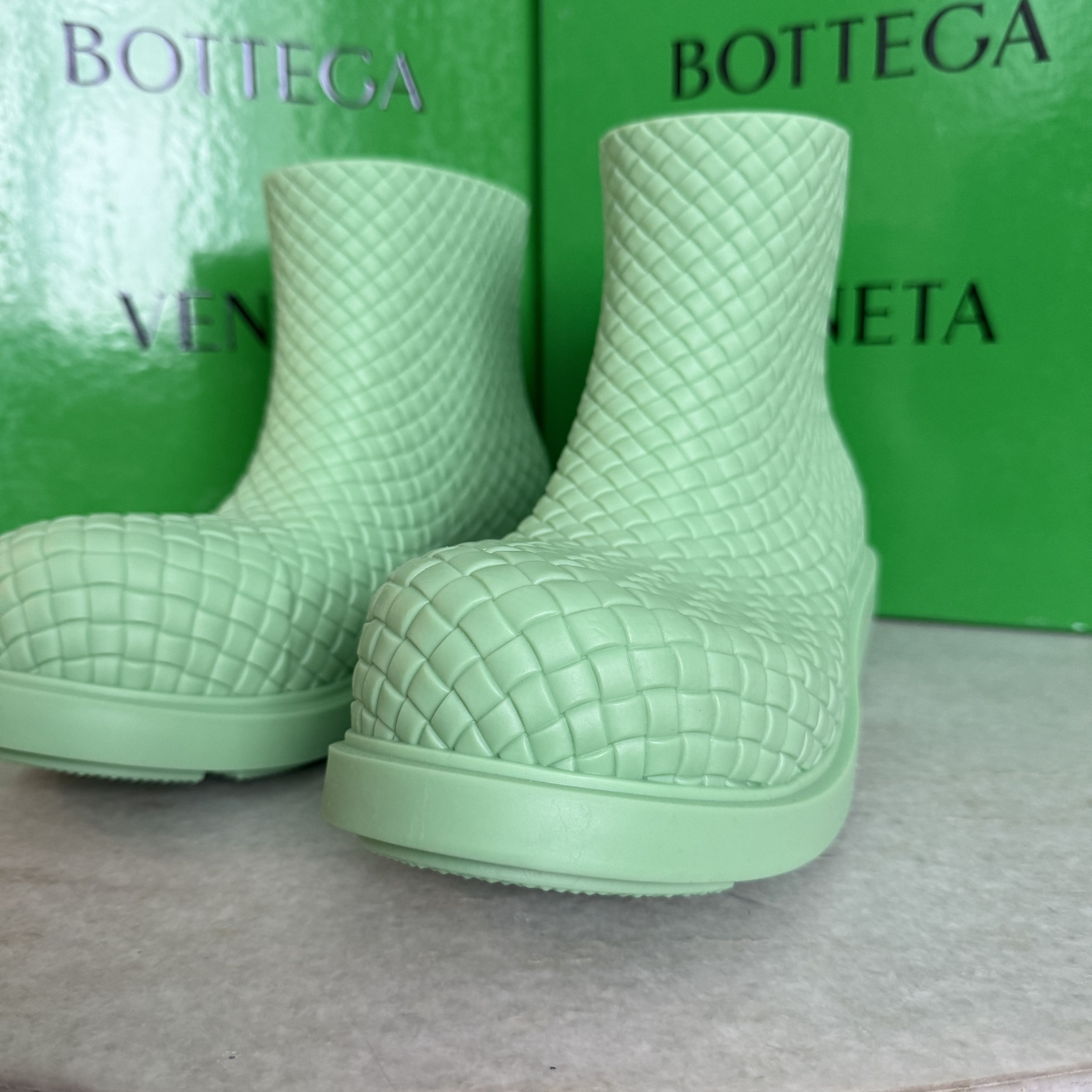 Bottega Veneta Bottega Veneta 763725 Green Men's Rubber Fireman Boots, 42 Size US 10 / EU 43 - 3 Thumbnail