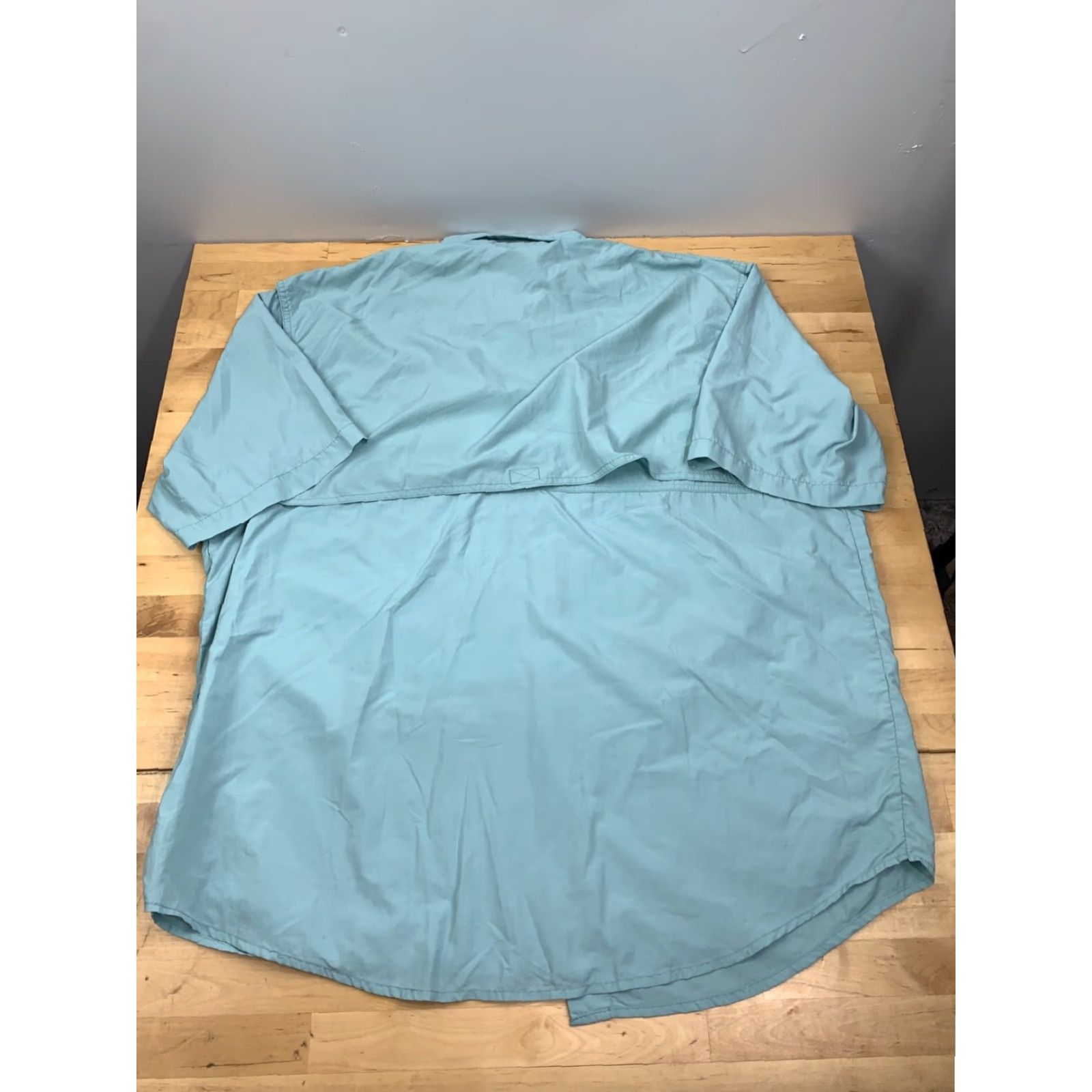 Vintage World Wide Sportsman Button-Up Shirt XL Short Sleeve Seafood Green Ventilated Pockets Men Size US 36 / EU 52 - 2 Thumbnail