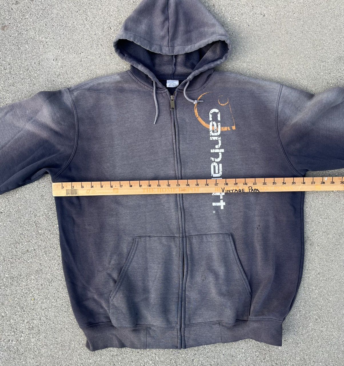 Carhartt Carhartt Hoodie Sun Fade Thrashed Distressed Spellout Zip Up Size US XL / EU 56 / 4 - 4 Thumbnail