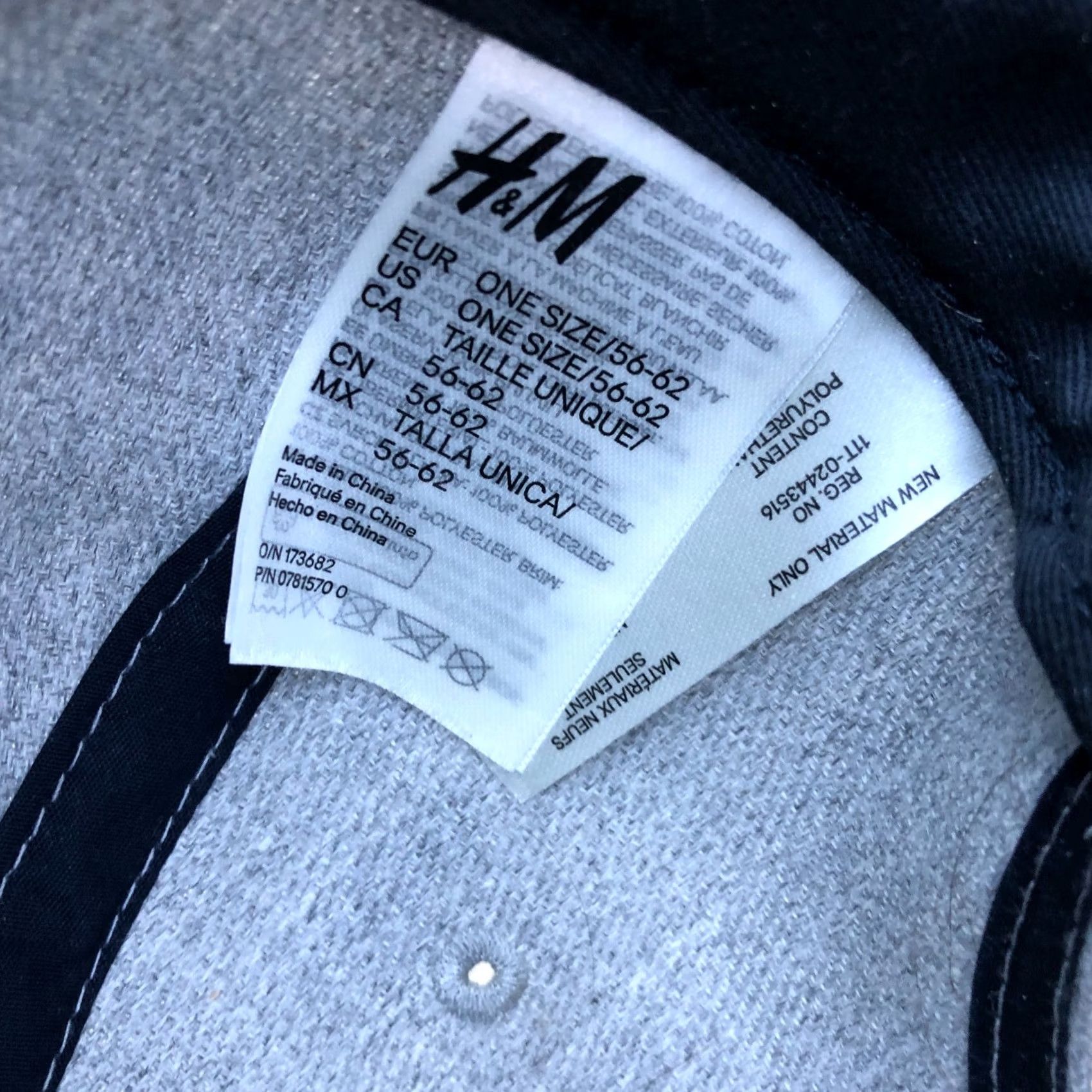 H&M H&M C Letter Logo Snapback Hat Mens One Size Grey Adjustable Cap Size ONE SIZE - 4 Thumbnail
