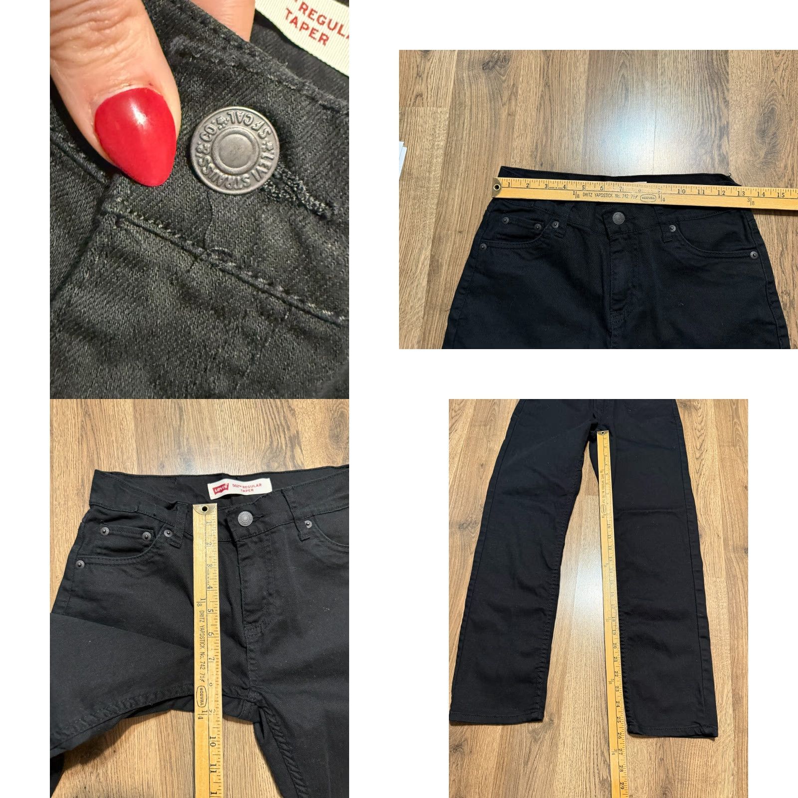 Levi's VINTAGE Levi's 502 Jeans Women's Size 14 Black Taper Low Rise Regular 5-Pocket Mens Womens Girls? Size 36" / US 14 / IT 50 - 8 Thumbnail
