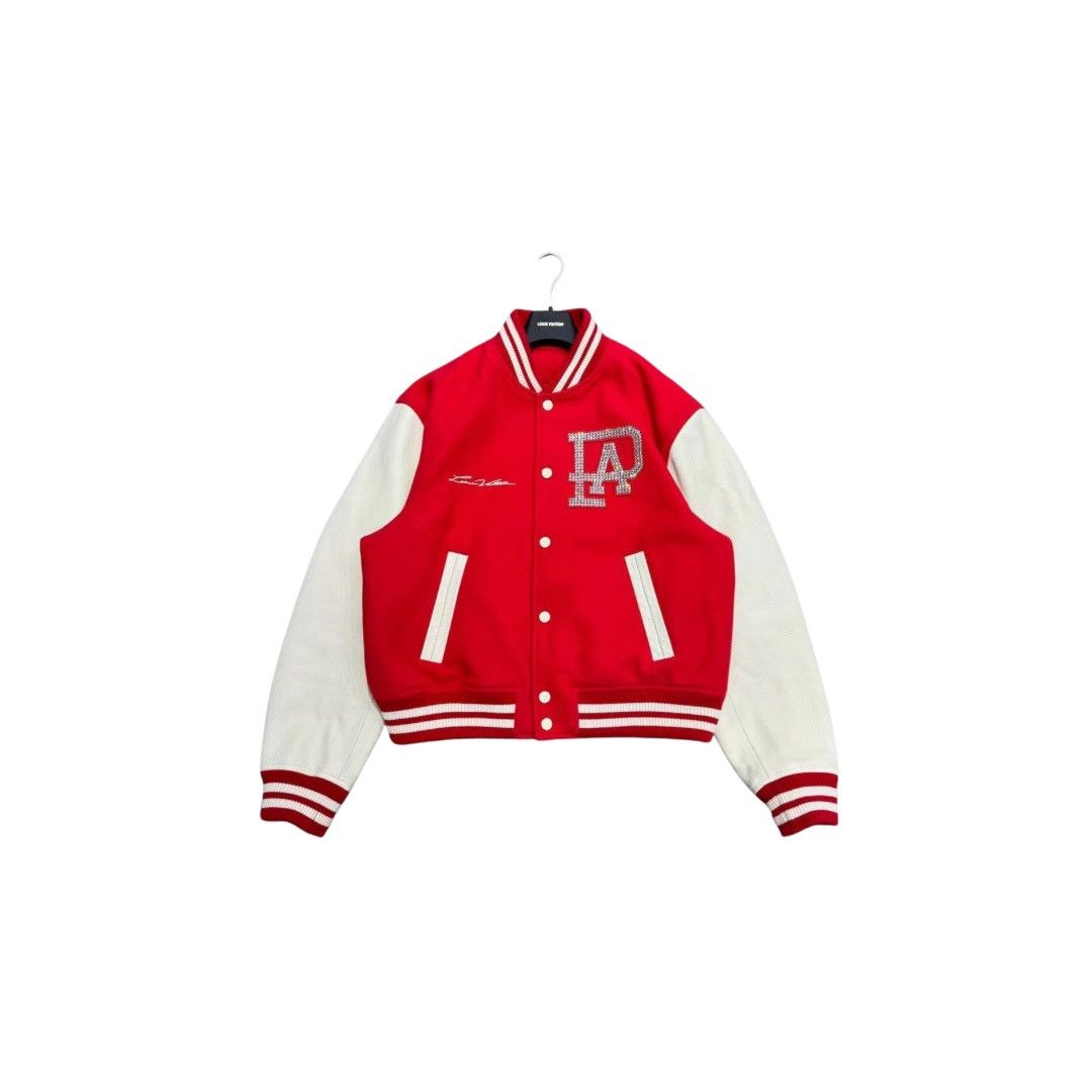 image of Louis Vuitton Mix Leather Varsity Blouson Jacket Pharrell in Red, Men's (Size 2XL)