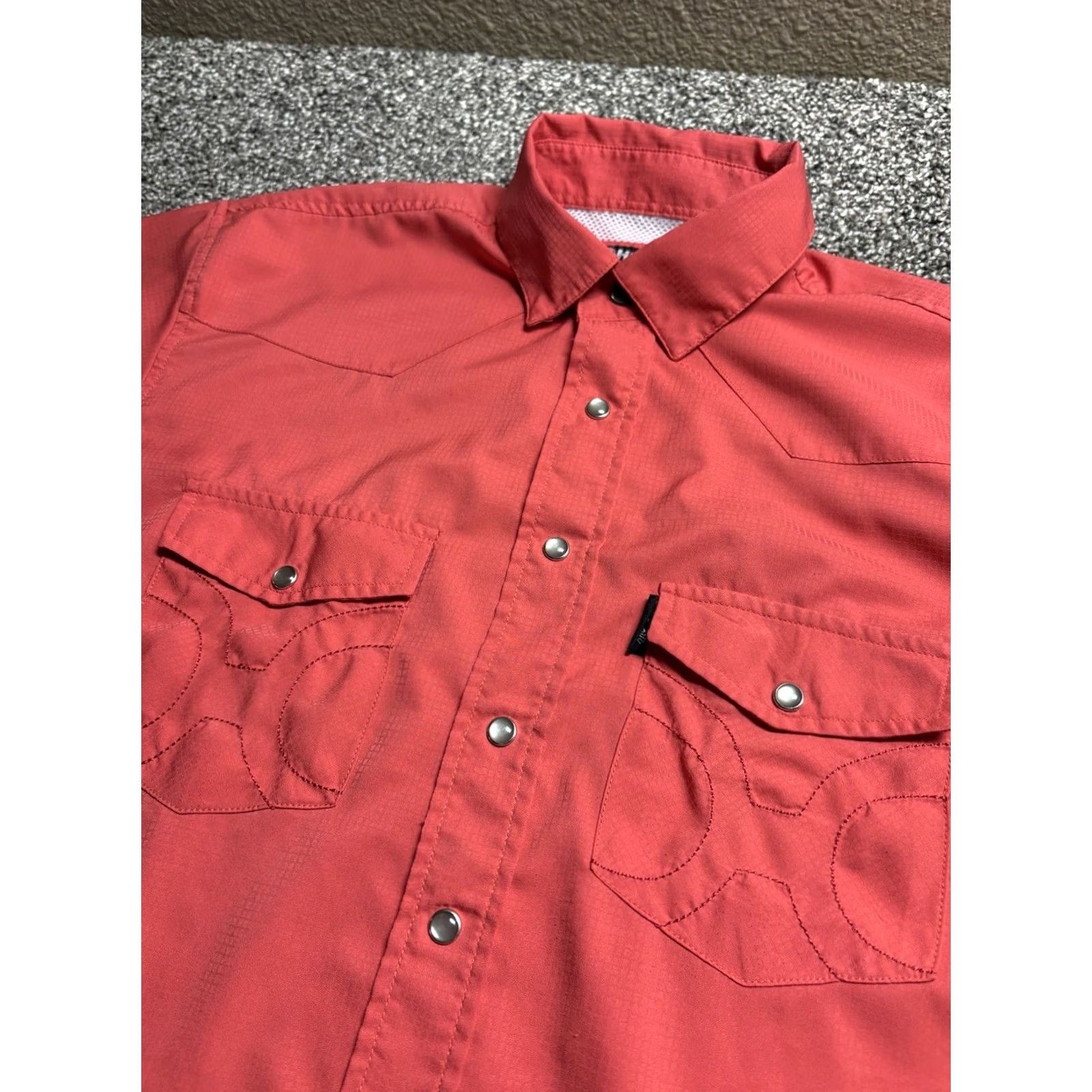 Vintage HOOEY Habitat Pearl Snap Fishing Shirt Mens Medium Vent Western Pink Shirt Size US M / EU 48-50 / 2 - 2 Thumbnail