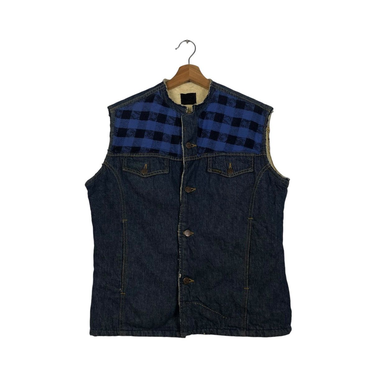 Vintage 🔥VINTAGE DENIM CHORE VEST JACKET ROEBUCKS ISSEY MIYAKE Size US M / EU 48-50 / 2 - 3 Thumbnail