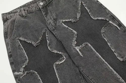 VIBE Lightning Splicing Baggy Jeans Size US 33 - 4 Thumbnail