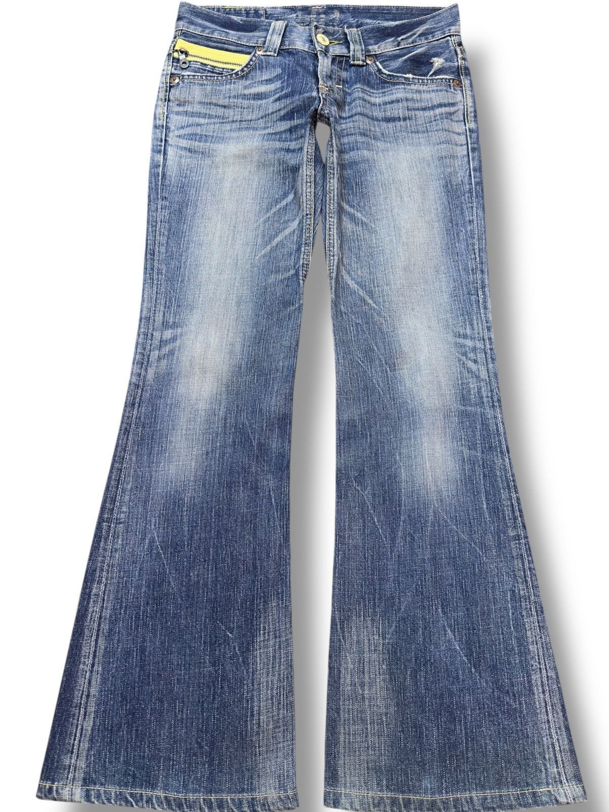 Edwin Vintage Edwin 503 Bluetrip Flare Bootcut Whiskers Denim Size US 29 - 1 Thumbnail