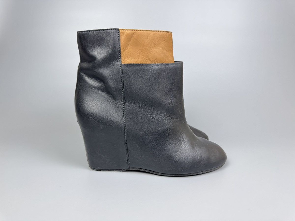 MM6 MM6 Maison Martin Margiela - Black/Beige Leather Wedge Boots Size US 8 / IT 38 - 4 Thumbnail