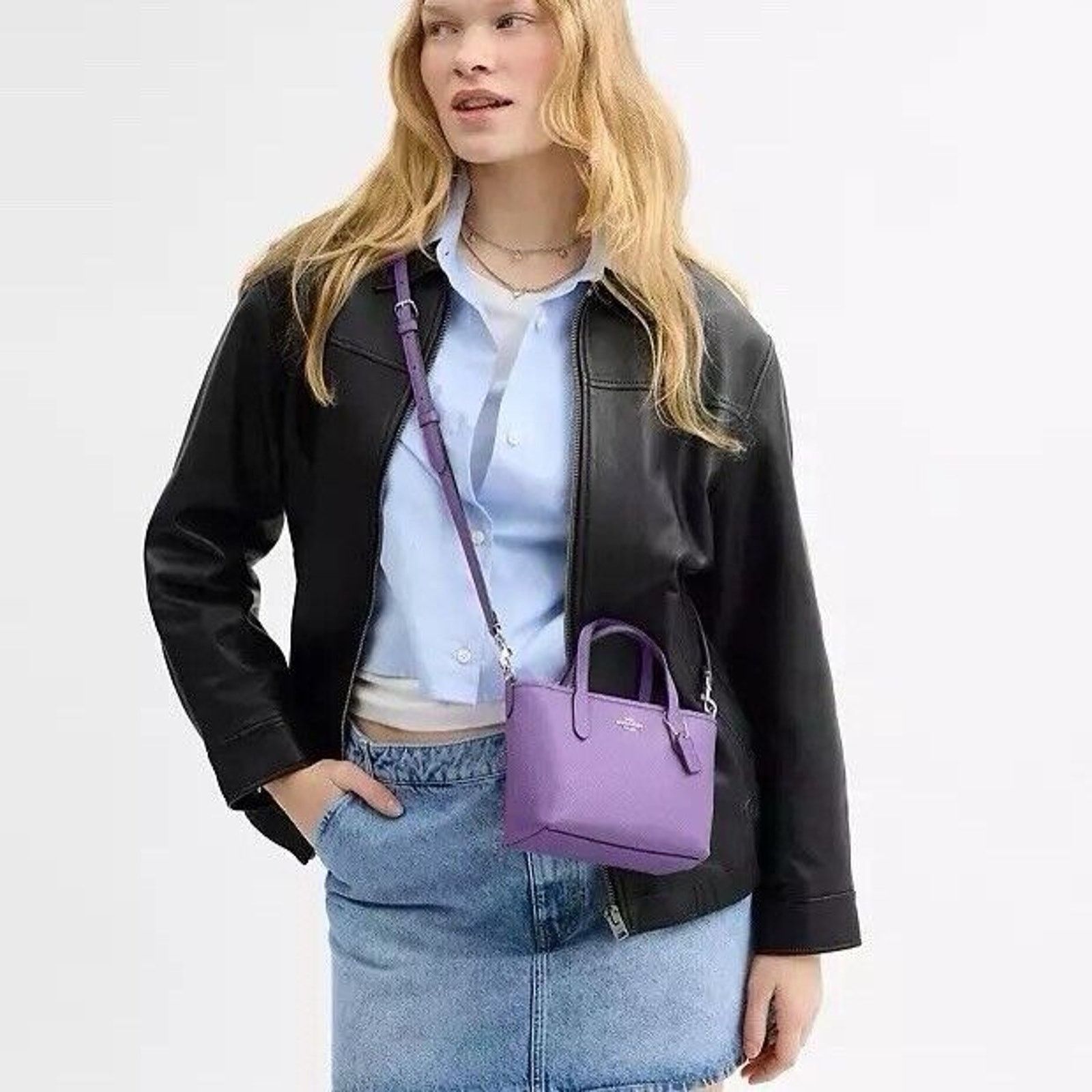 NWT Coach City Mini Tote Bag in Iris- Purple CW031