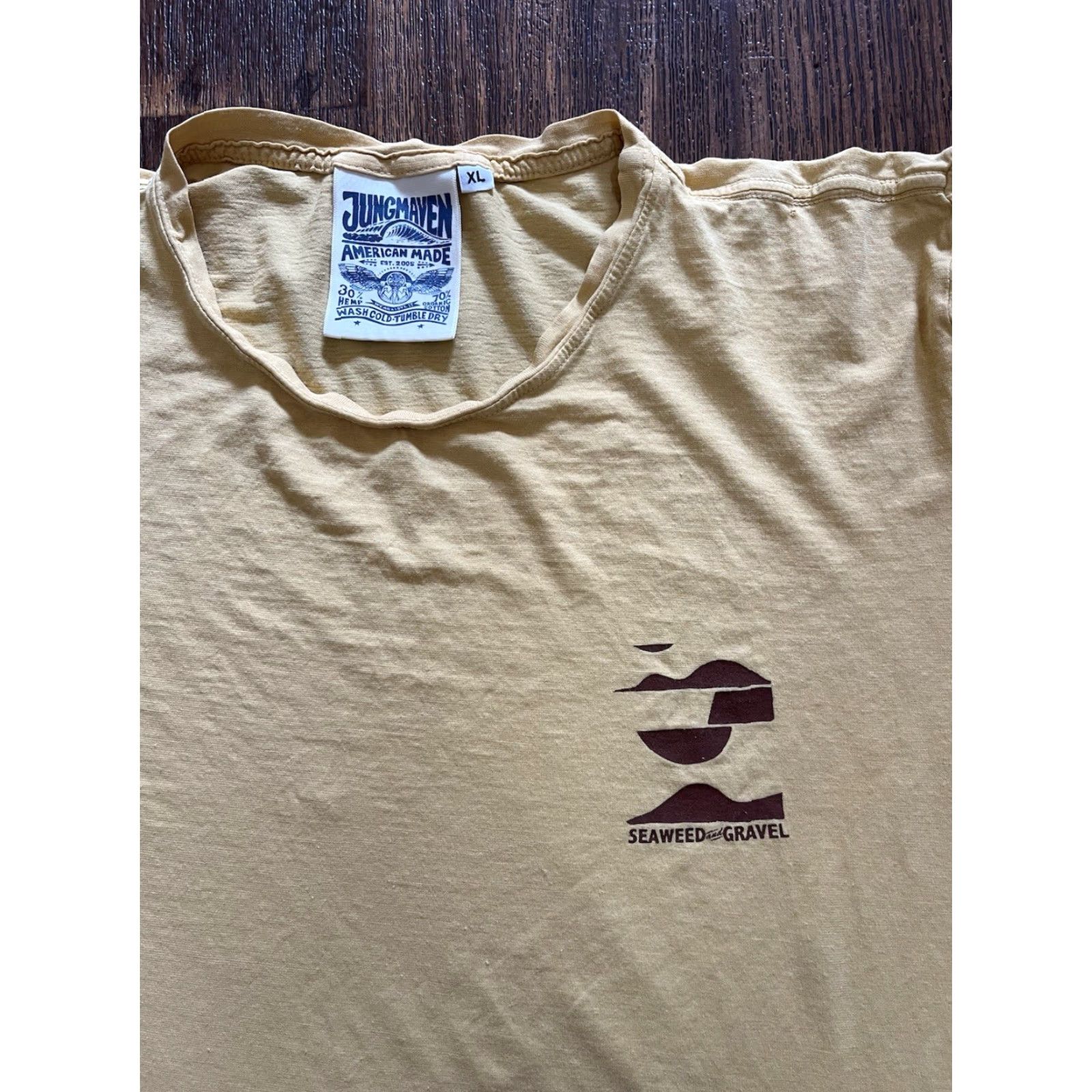 Jungmaven Jungmaven T-Shirt Yellow Seaweed and Gravel XL Womens Hippie Boho USA City Shirt Size XL / US 12-14 / IT 48-50 - 2 Thumbnail