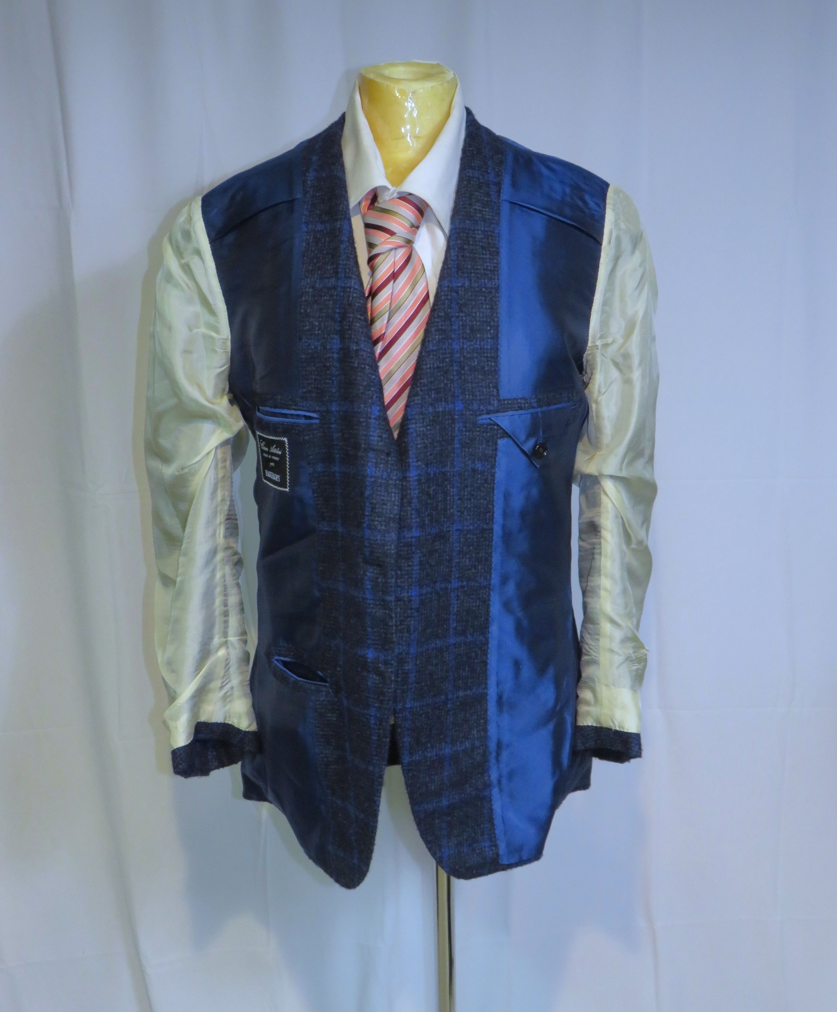 Cesare Attolini Handmade Alpaca Blend Gray & Blue Plaid Flannel Blazer 40R Size 40R - 11 Thumbnail