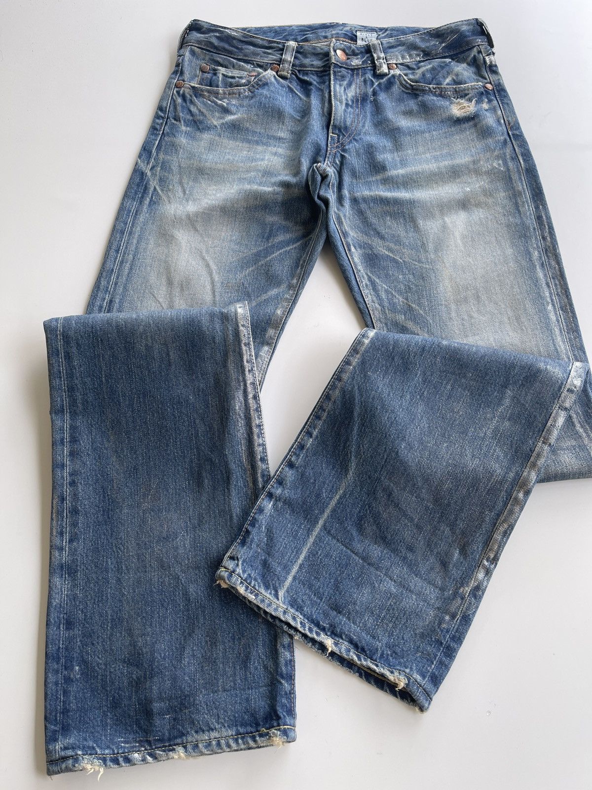 Japanese Brand Rivet & Blue Japanese Distressed Paint Splatter Jeans Size US 29 - 10 Thumbnail